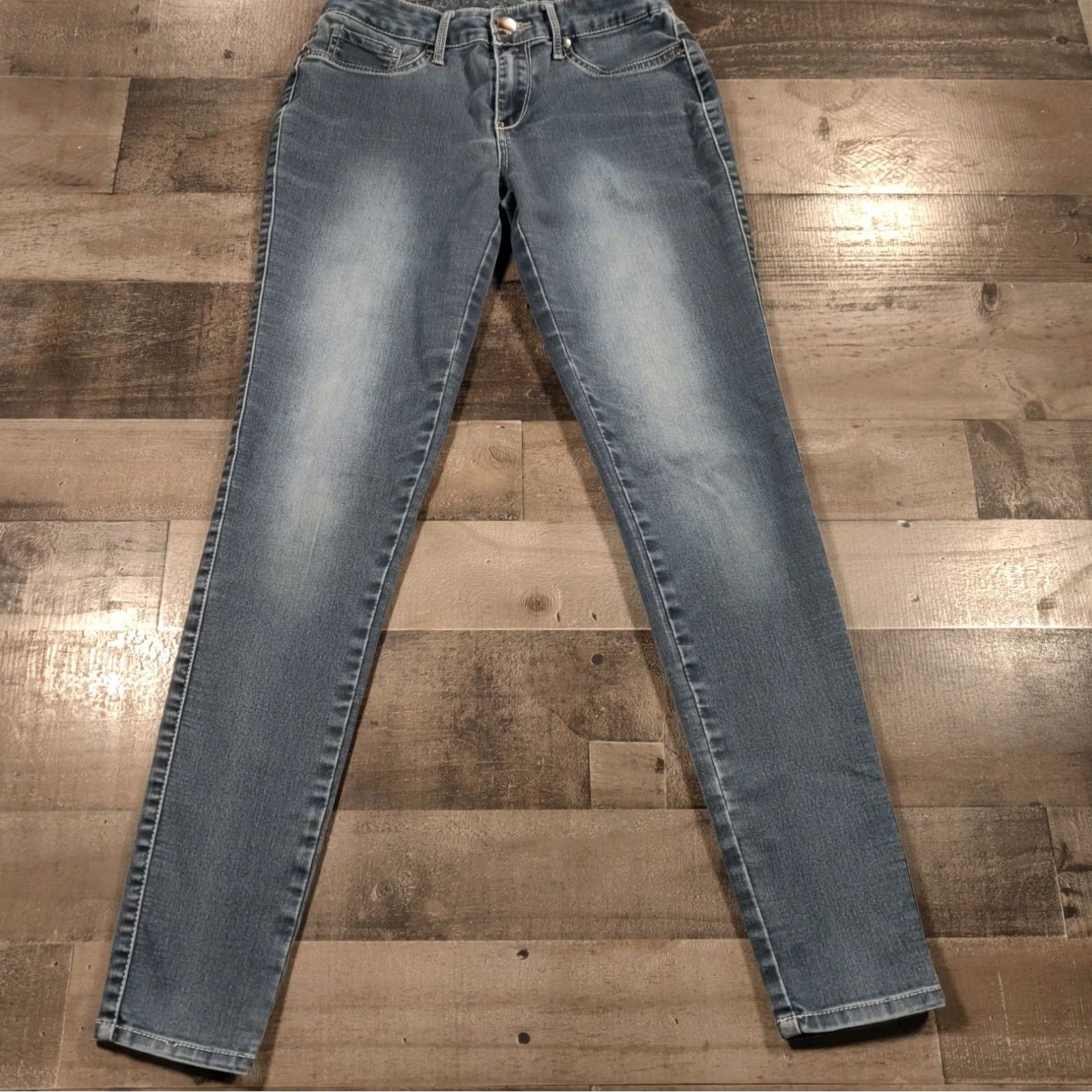 Express Express Jeans Women Mid Rise Skinny Pockets Zip Closure Stone Wash Blue Denim 2 Size 26" / US 2 / IT 38 - 2 Thumbnail