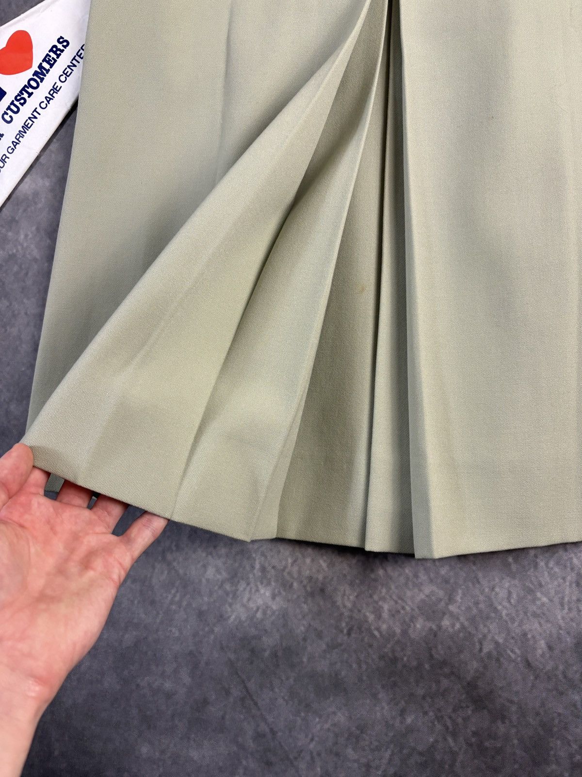 Celine × Vintage 1970s Celine Skirt Vintage Wool Maxi Pistachio Horsebit Gold Size 28" / US 6 / IT 42 - 15 Thumbnail