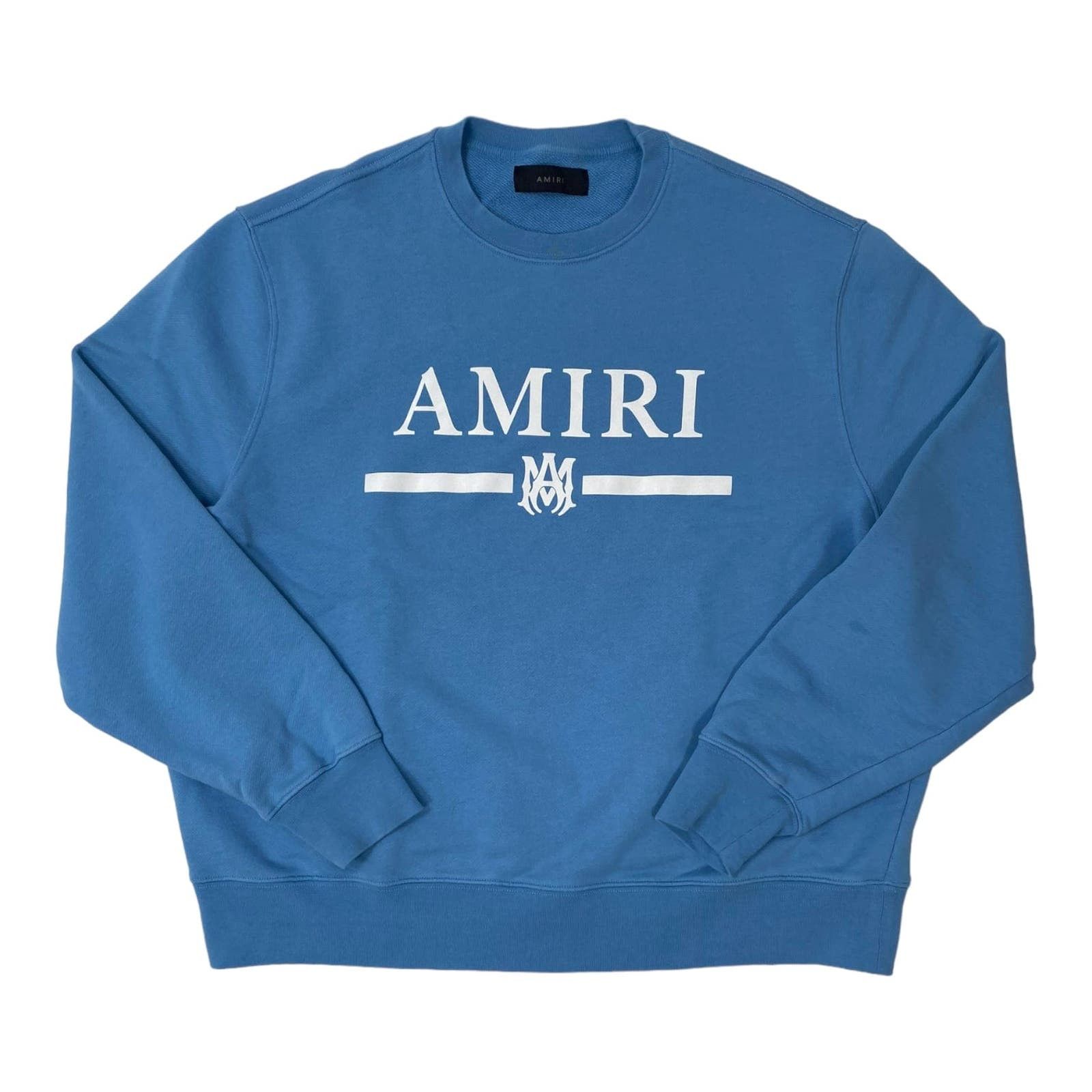 image of Amiri M.a. Bar Crewneck Sweatshirt Carolina Blue Pre-Owned, Men's (Size 2XL)