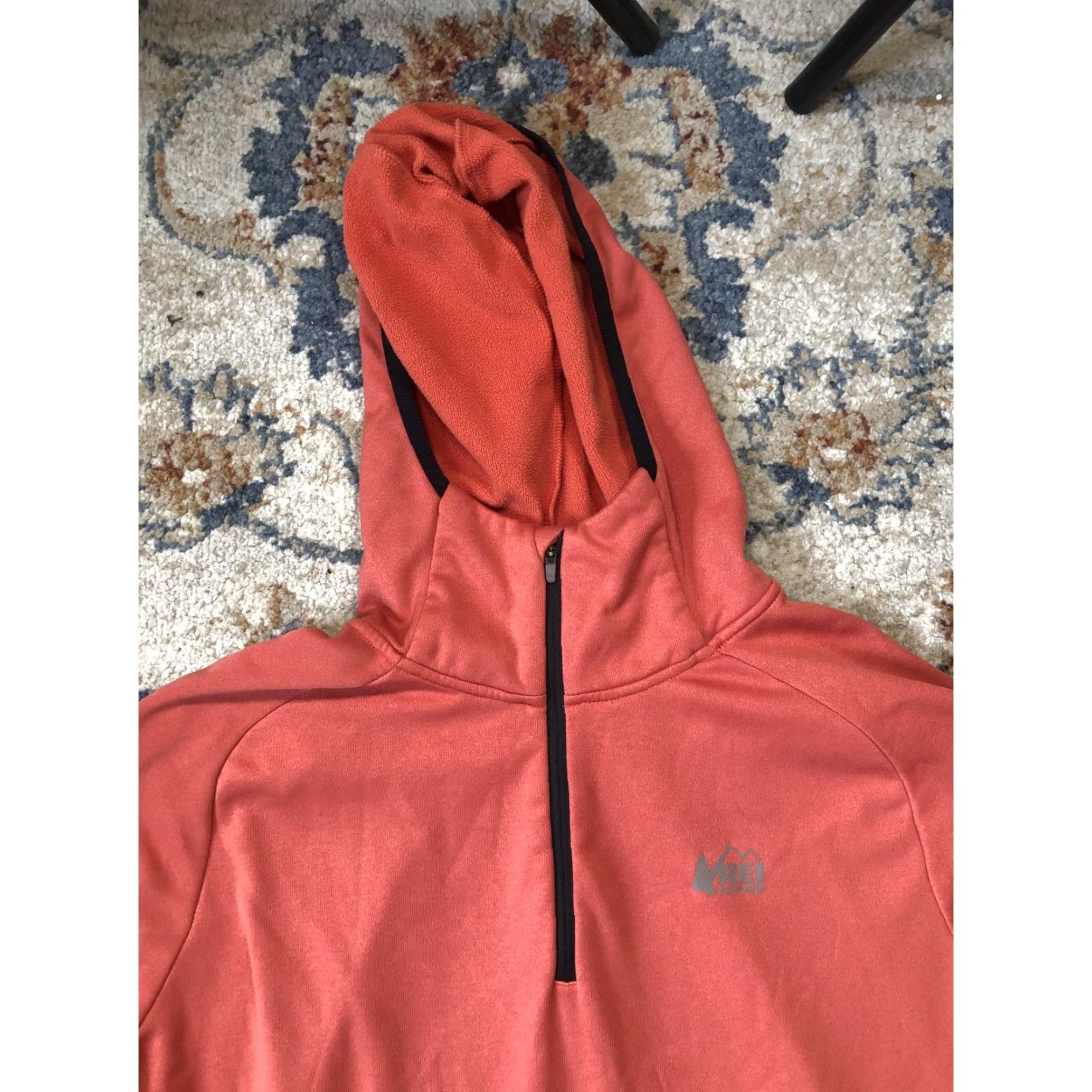 Vintage REI Co-op Pullover Hoodie Mens Large Red Fleece Lined Quarter Zip Outdoor Hiking Size US L / EU 52-54 / 3 - 2 Thumbnail