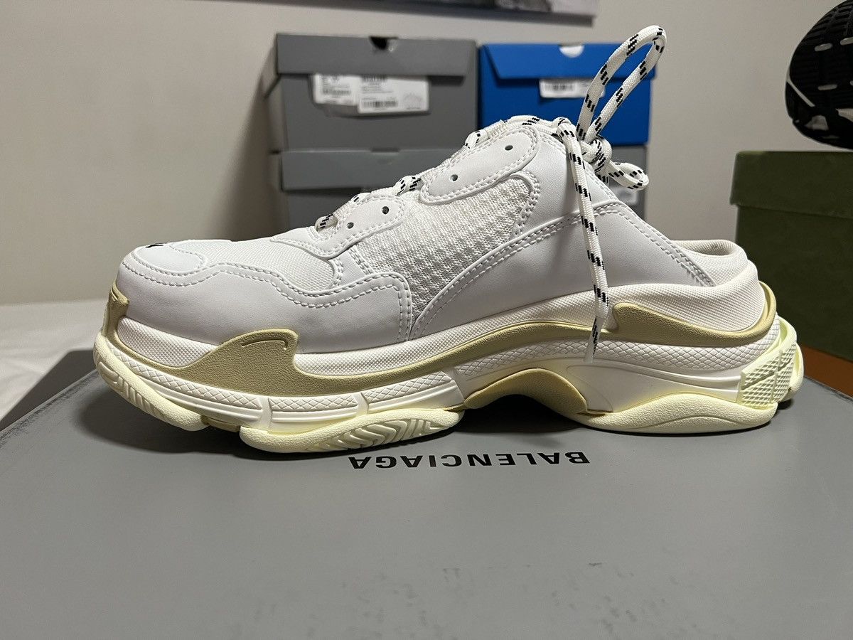 Balenciaga Balenciaga Triple S White/Beige Mules Size US 11 / EU 44 - 4 Thumbnail