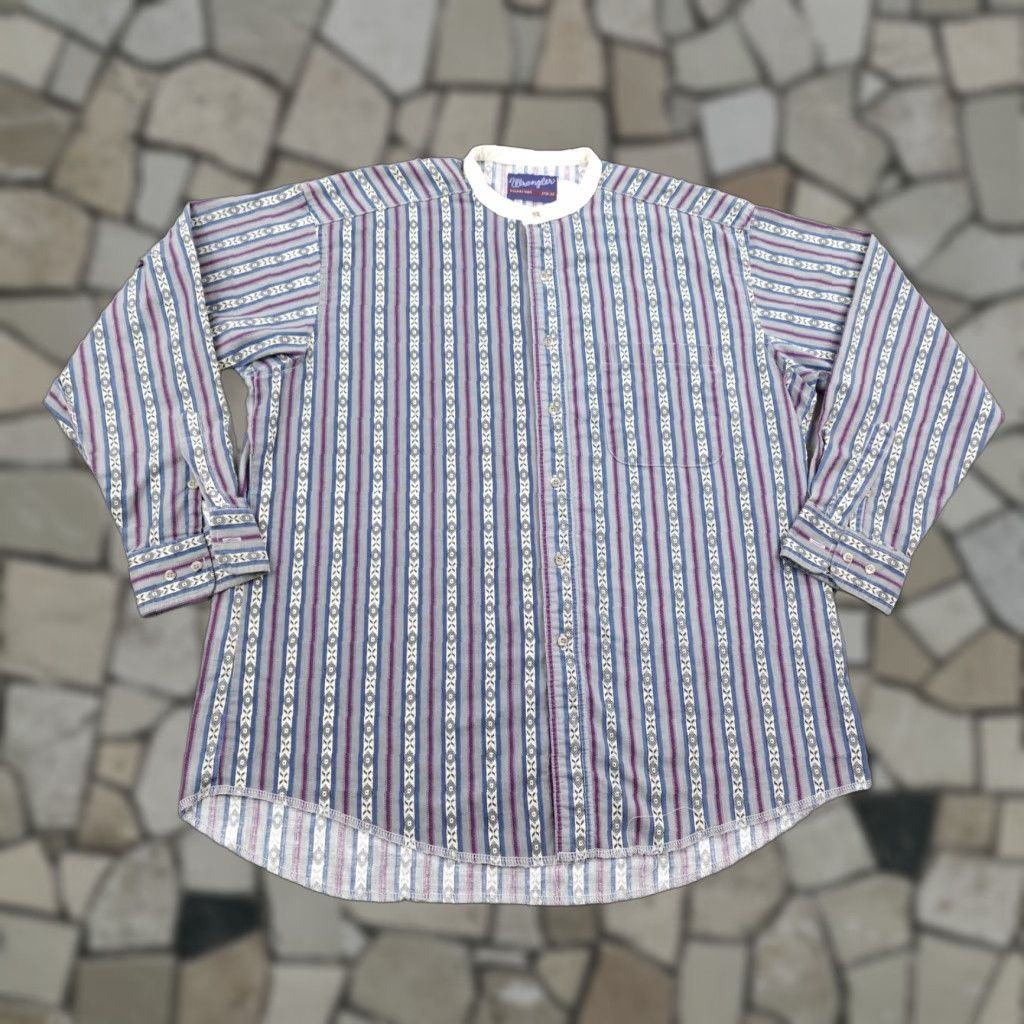 Wrangler VINTAGE Wrangler Shirt Mens XL Blue Gray Southwestern Aztec Western Band Collar Geometric 90s Cowboy Workwear Clothing Mens XL Blue Size US XL / EU 56 / 4 - 1 Thumbnail