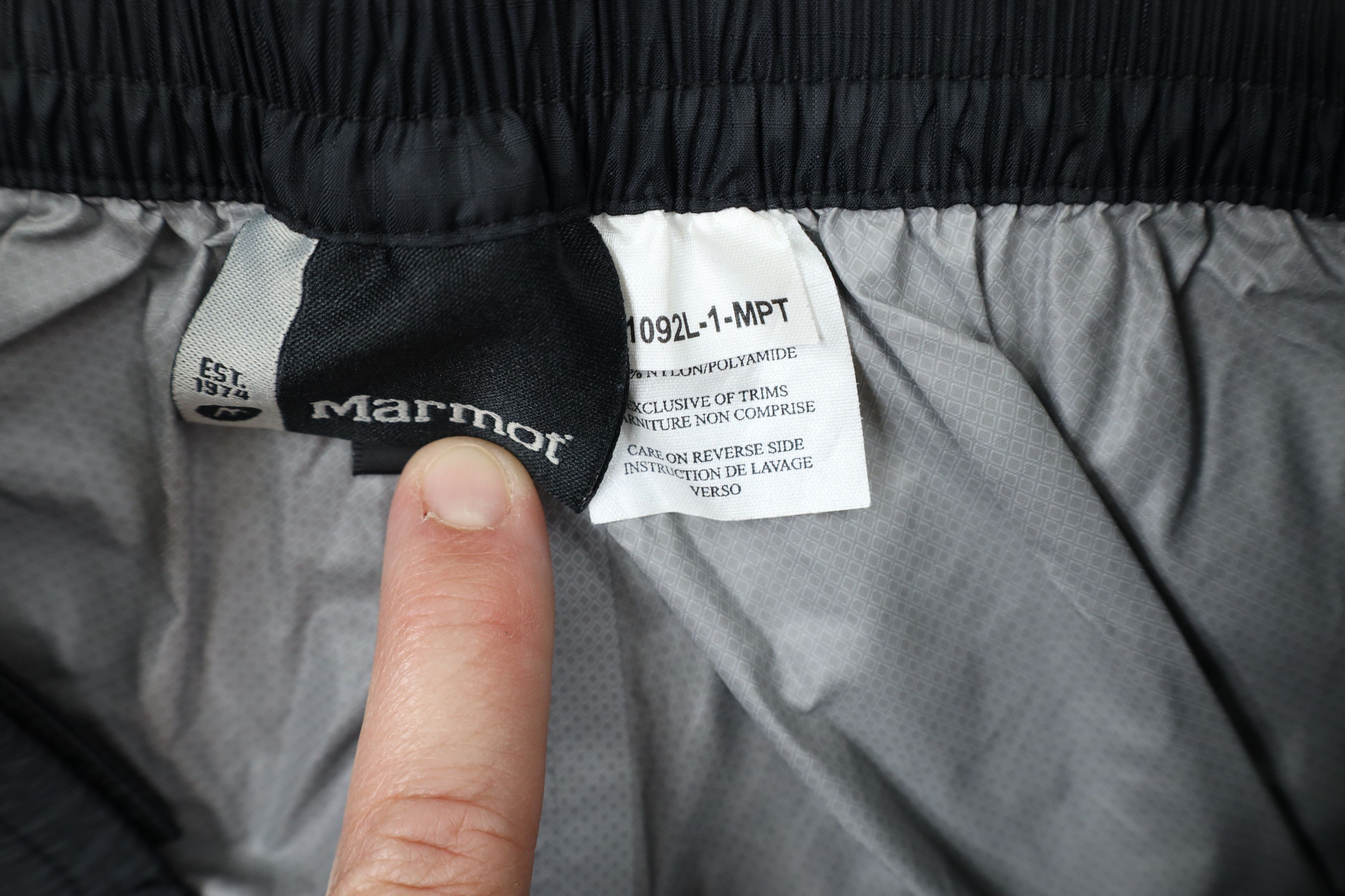 Marmot × Vintage Marmot Ripstop Waterproof Hiking Outdoor Rain Pants Black Size 28" / US 6 / IT 42 - 9 Thumbnail