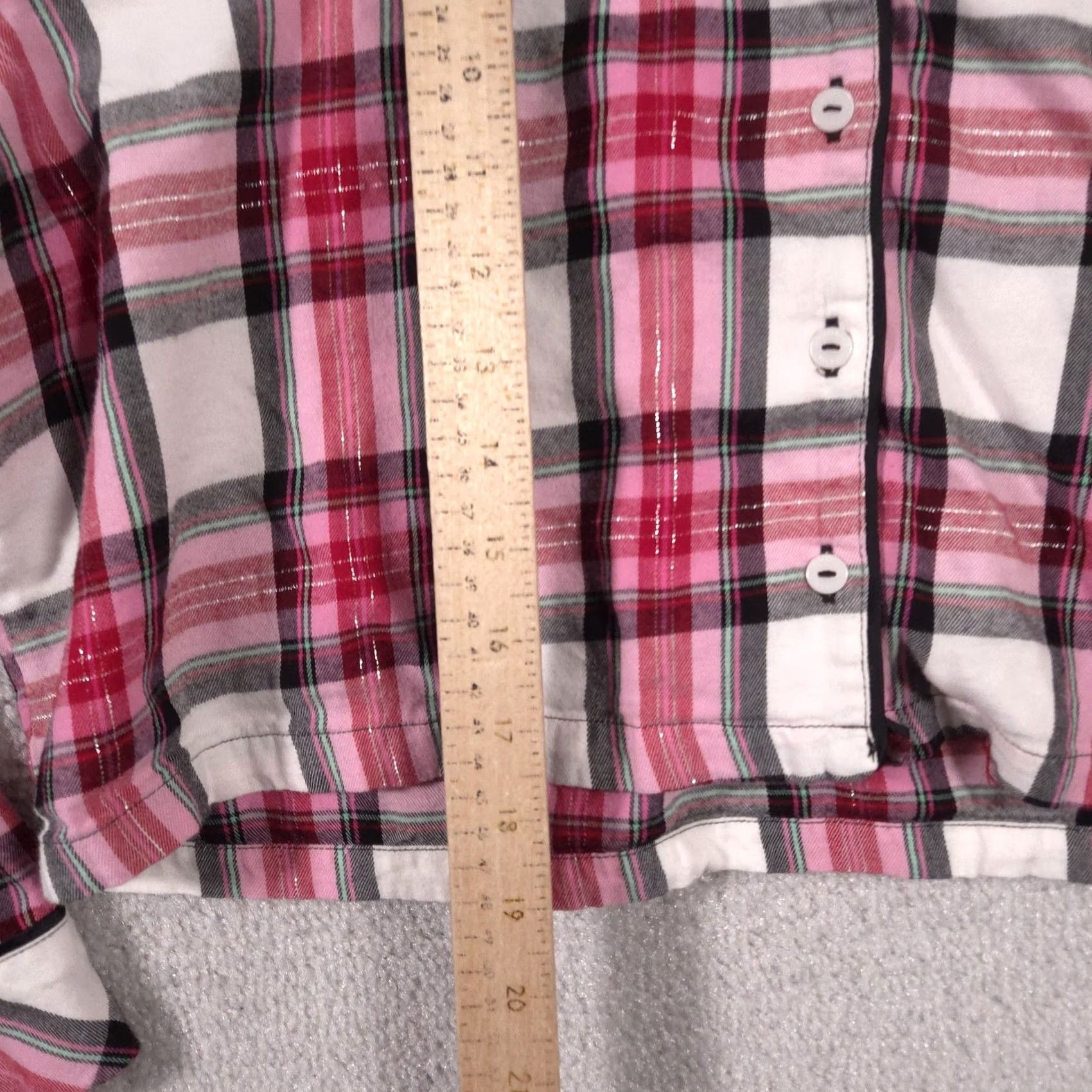 Victoria's Secret Victoria's Secret Shirt Womens XL Pink Plaid Cropped Button Front Pajama Top Size XL / US 12-14 / IT 48-50 - 6 Thumbnail