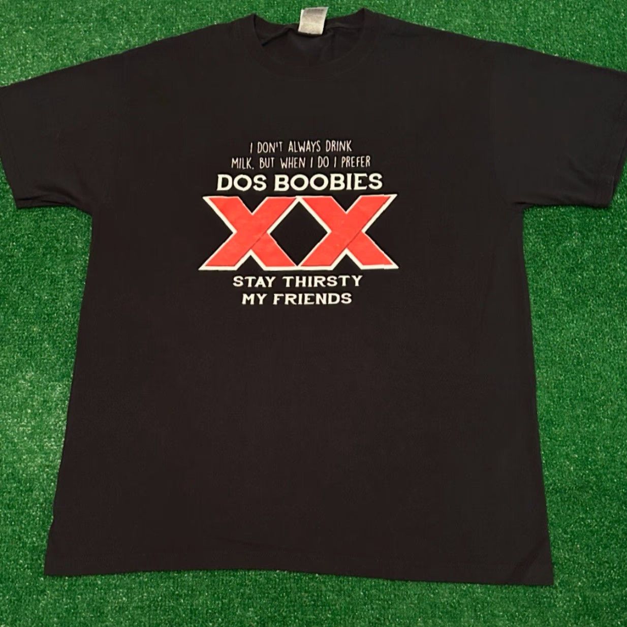 Vintage VINTAGE 90s Y2K Adult Humor Vulgar Drink Milk Boobies VTG Shirt Mens Large Black Size US L / EU 52-54 / 3 - 3 Thumbnail