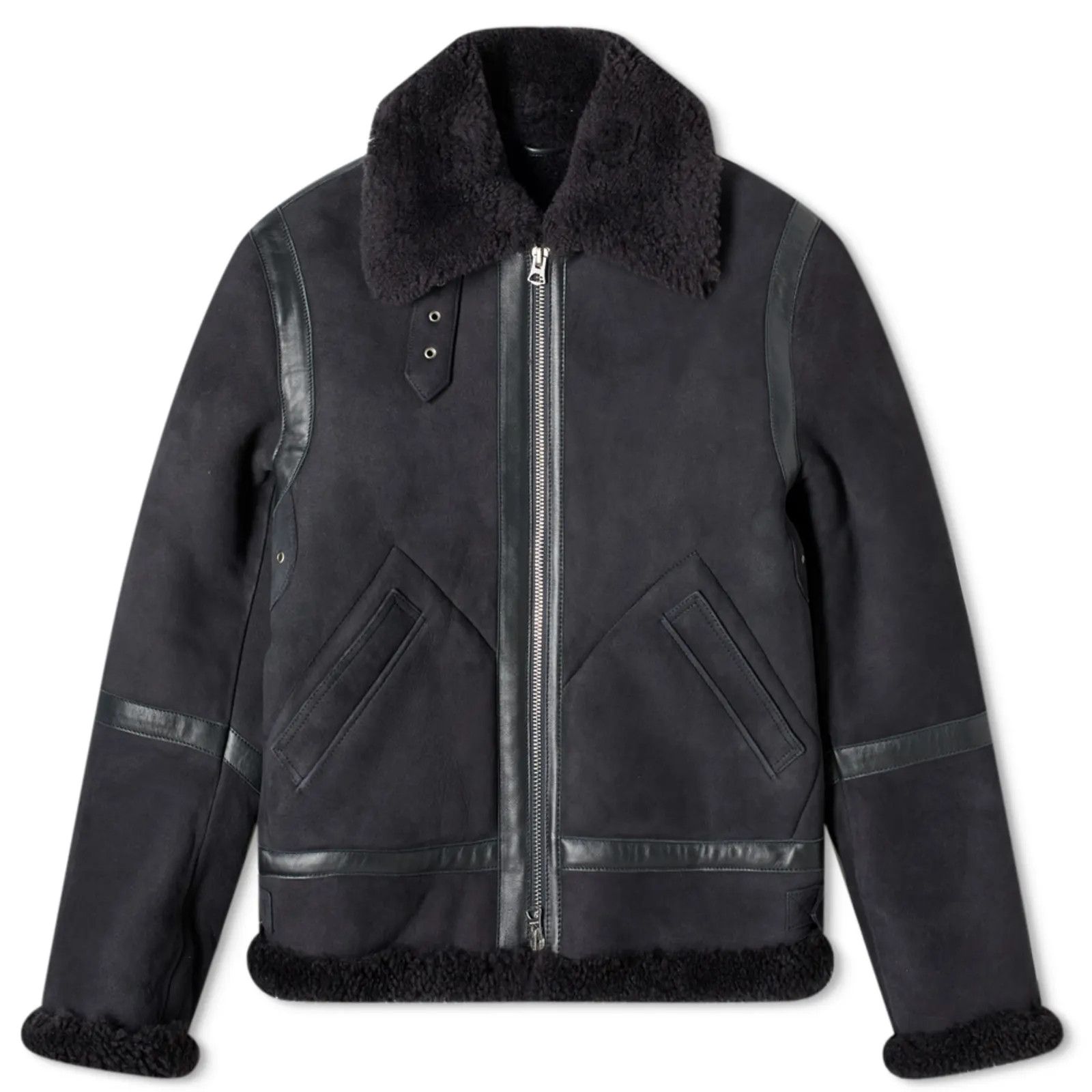 Acne Studios [48] Ian Suede Shearling Jacket in Anthracite (FW18) Size US M / EU 48-50 / 2 - 11 Thumbnail