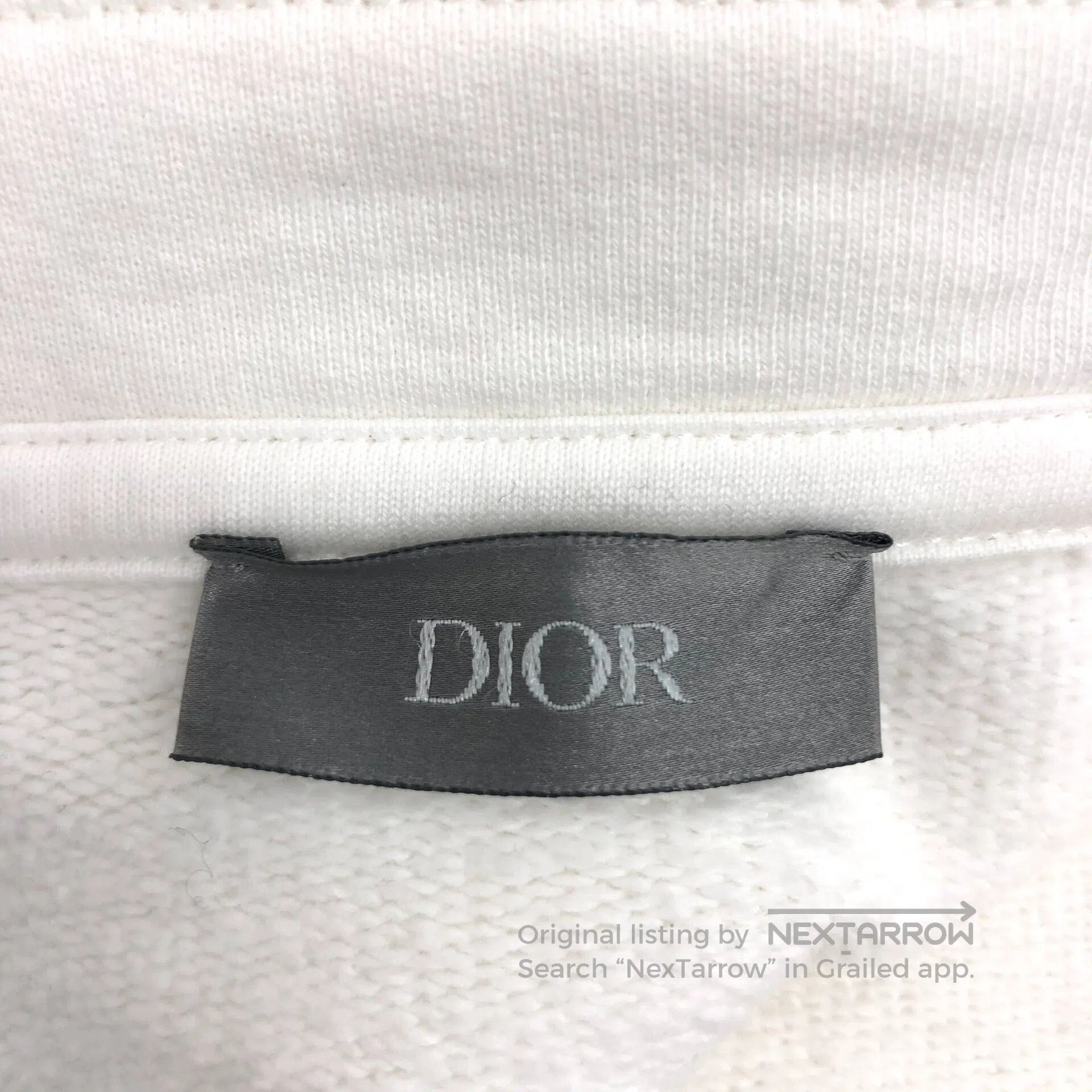 Dior Dior White Logo Embroidered Cotton Collar Half-Zip Long-Sl Size US M / EU 48-50 / 2 - 5 Thumbnail