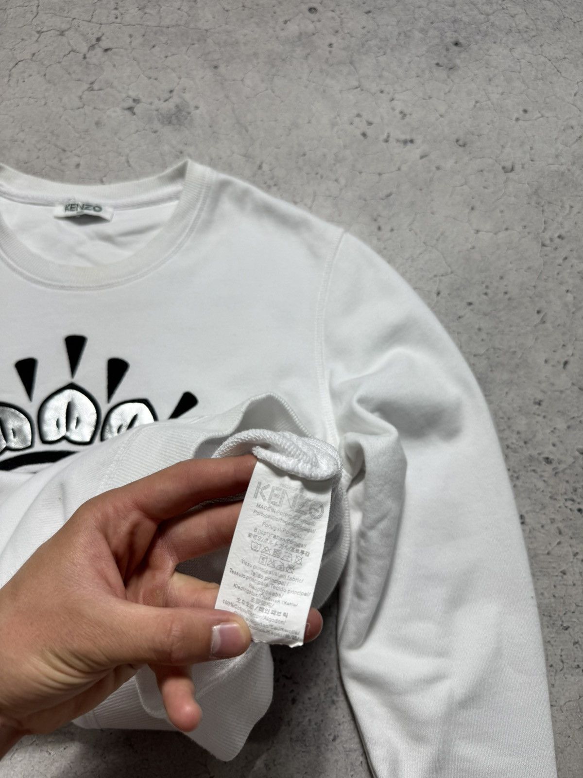 Kenzo Kenzo Eyes Luxury White Sweatshirt Big Logo Rare Size US S / EU 44-46 / 1 - 9 Thumbnail