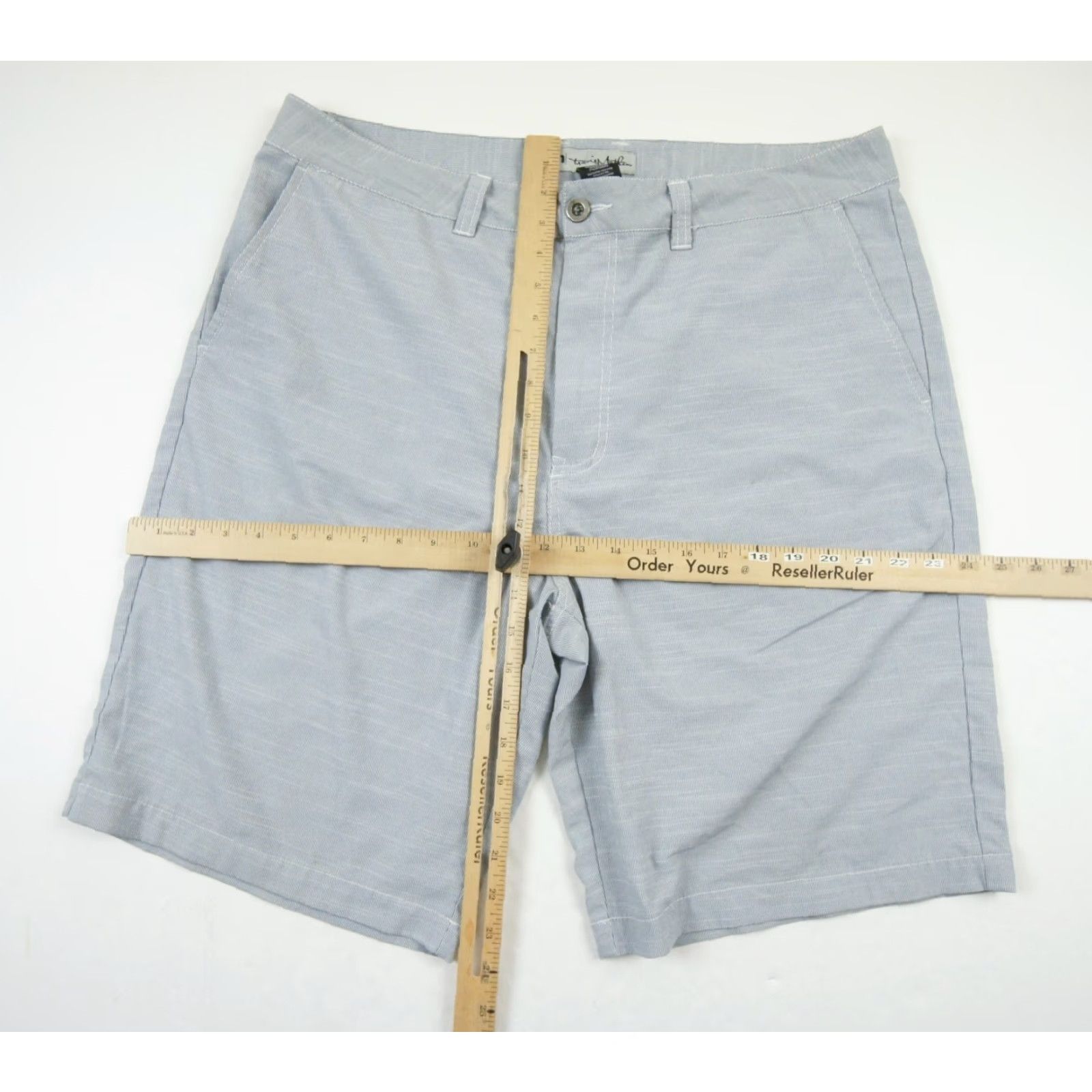 TravisMathew Travis Mathew Shorts Mens 38 Gray Chino 10" Golf Lightweight Stretch Striped Size US 38 / EU 54 - 7 Thumbnail