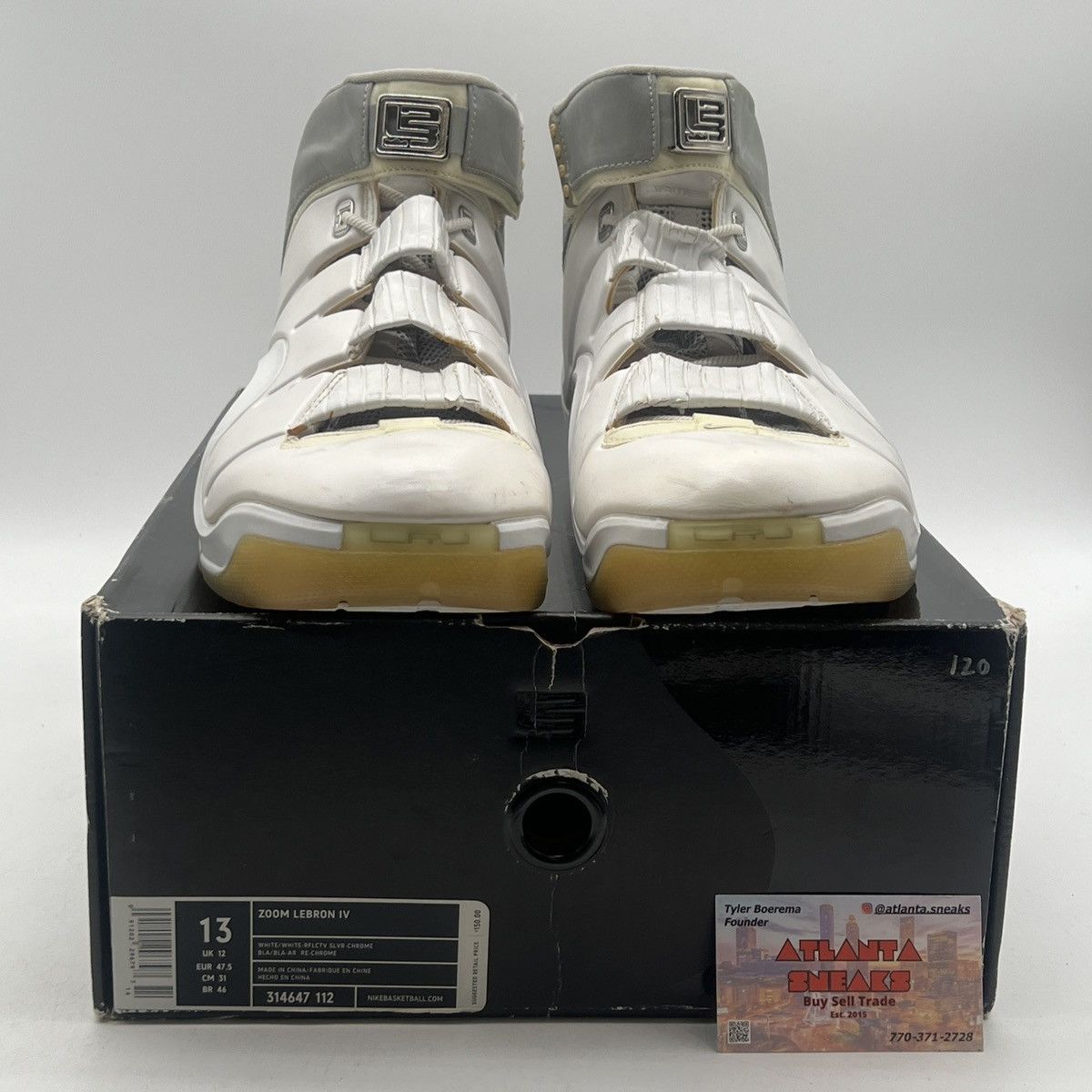 Nike Zoom lebron 4 white chrome Size US 13 / EU 46 - 2 Thumbnail