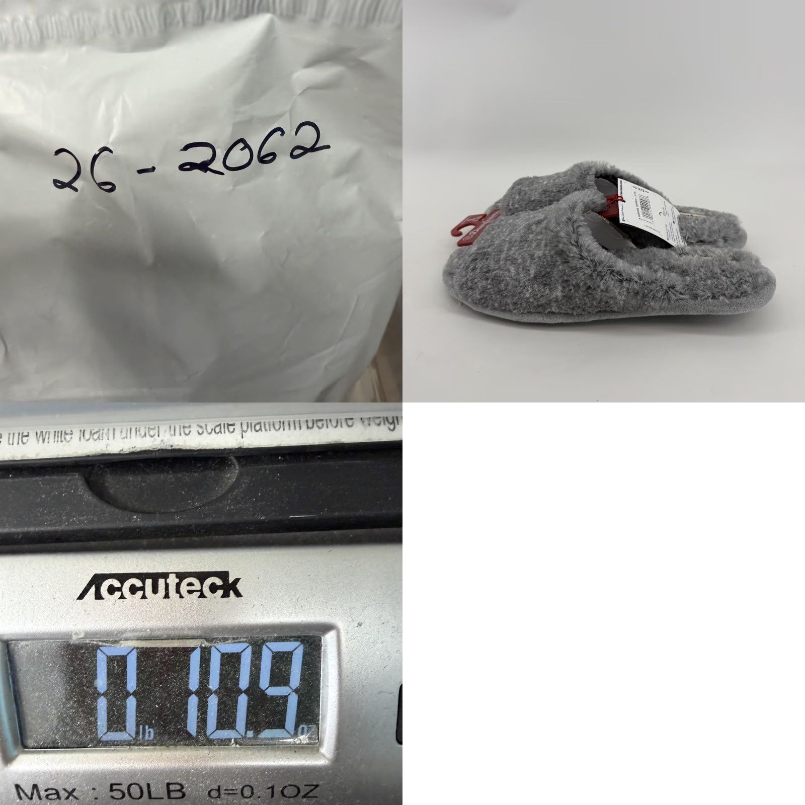 Vintage Dearfoams Slippers Womens 9.5 Gray Faux Fur Memory Foam Mule Indoor House Cozy Size ONE SIZE - 8 Thumbnail