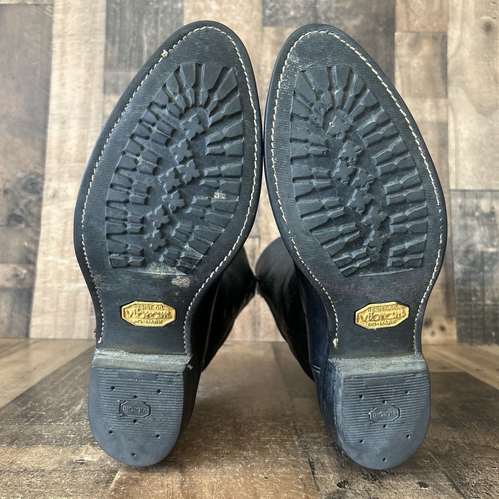 Tony Lama Tony Lama Vintage Black Vibram Sole Cowboy Boots Mens 11 EE Size US 11 / EU 44 - 4 Thumbnail