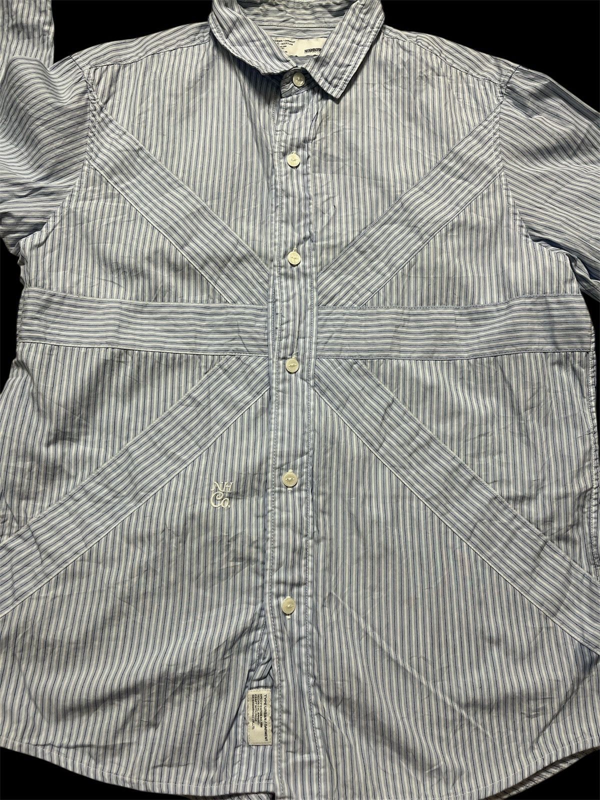 Neighborhood NEIGHBORHOOD ◆ Long Sleeve Shirt Blue Stripe Size US L / EU 52-54 / 3 - 7 Thumbnail
