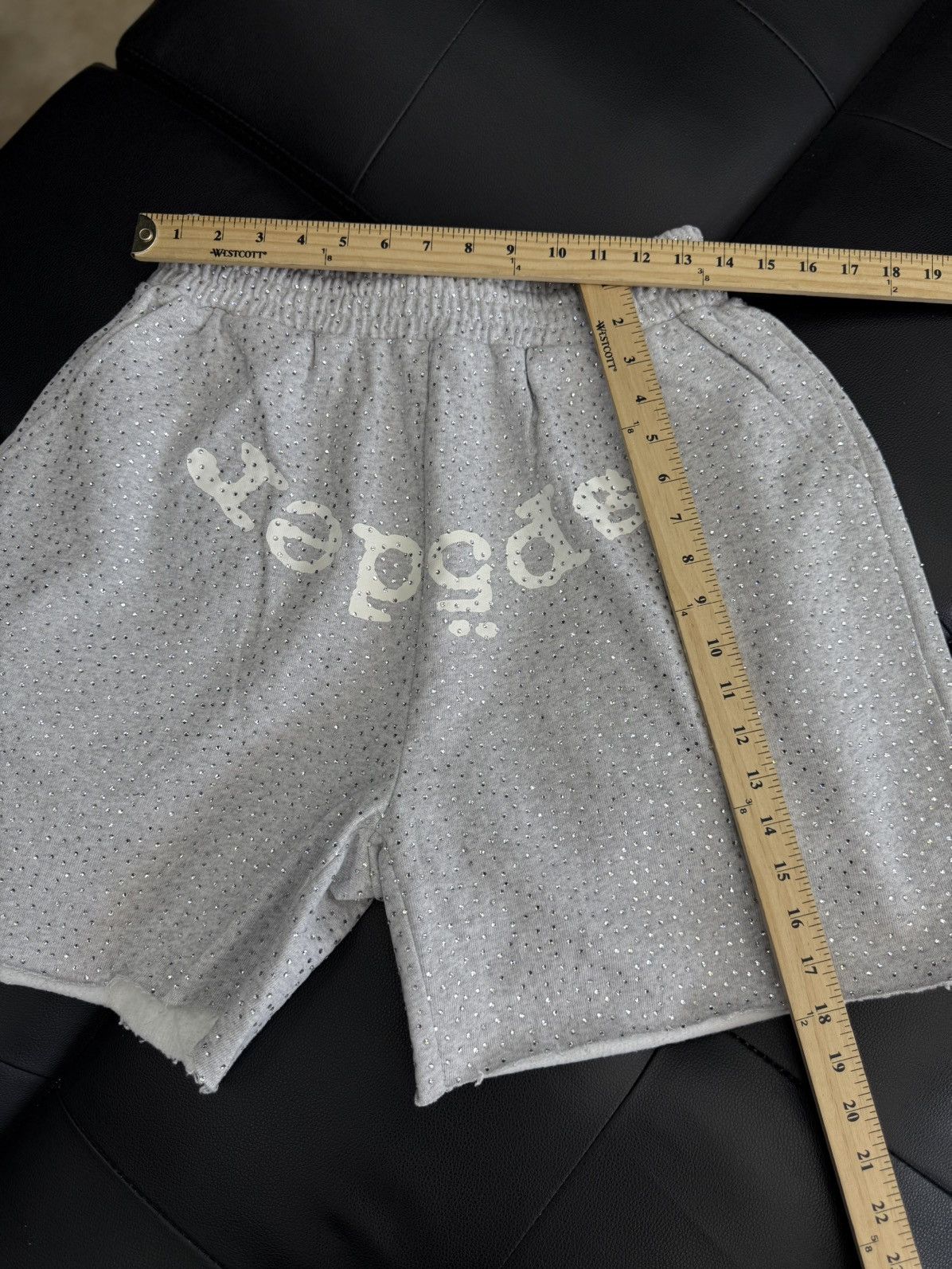 Sp5der Sp5der VVS Rhinestone Cotton Shorts Size (Small) NEW Size US 29 - 9 Thumbnail