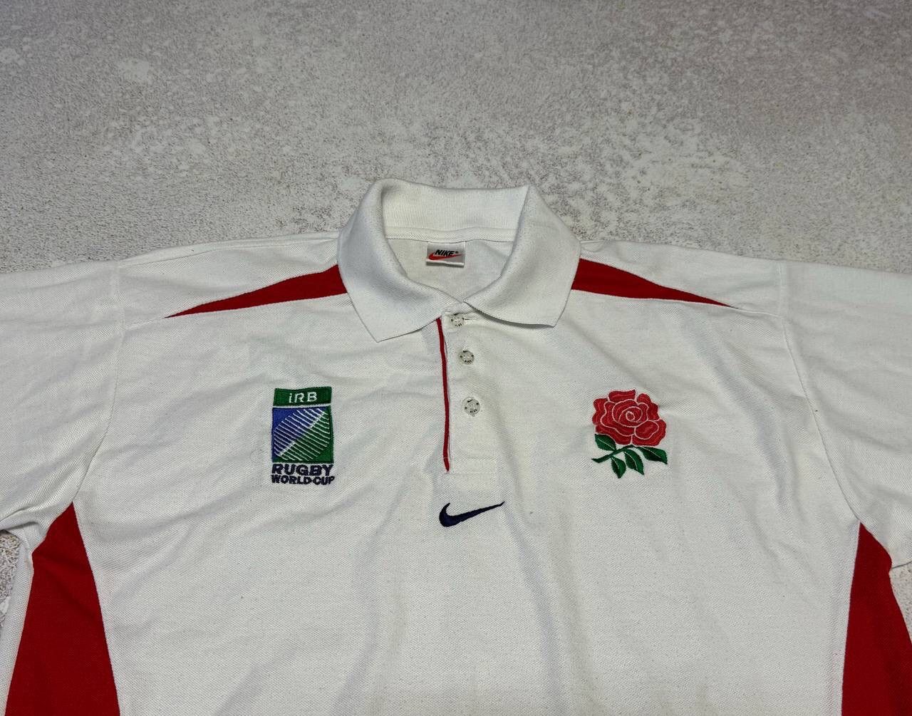 Nike × Vintage Vintage Nike England Rugby World Cup Polo Central Swoosh Y2K Size US L / EU 52-54 / 3 - 2 Thumbnail