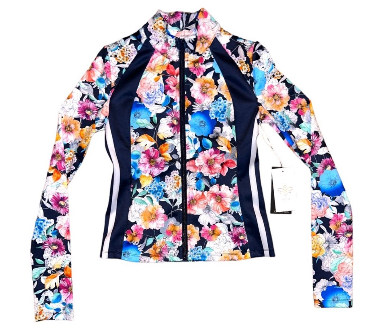 Johnny Was JOHNNY WAS ACTIVE FALL DANCE FITTED ATHLETIC Floral JACKET Size XS / US 0-2 / IT 36-38 - 2 Thumbnail
