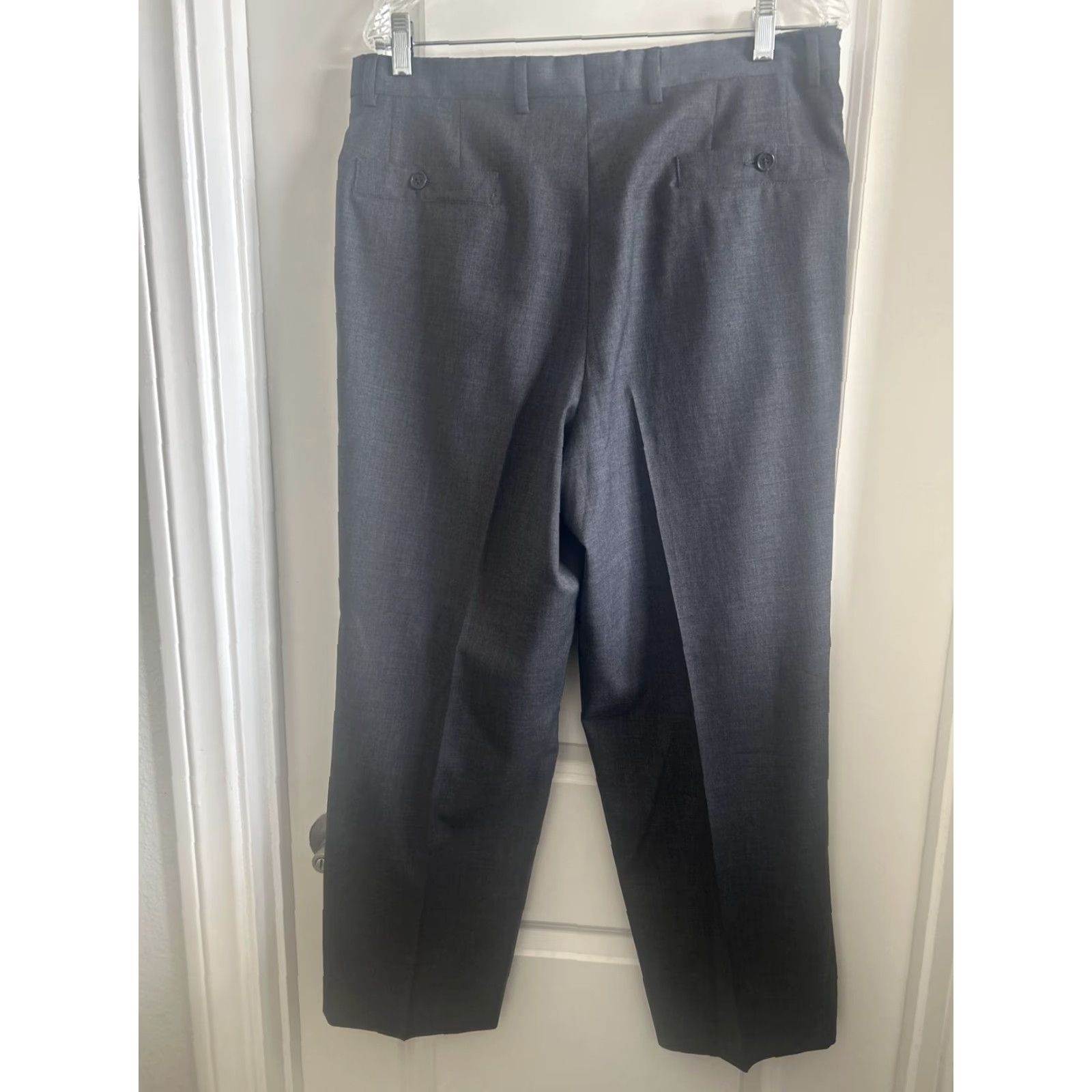 VINTAGE Emporio Armani Wool Dress Pants 34x28 Gray High Rise 90s