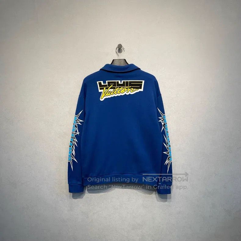 Louis Vuitton Louis Vuitton Klein Blue Logo Up-collar Sweatshirt Size US XL / EU 56 / 4 - 2 Thumbnail