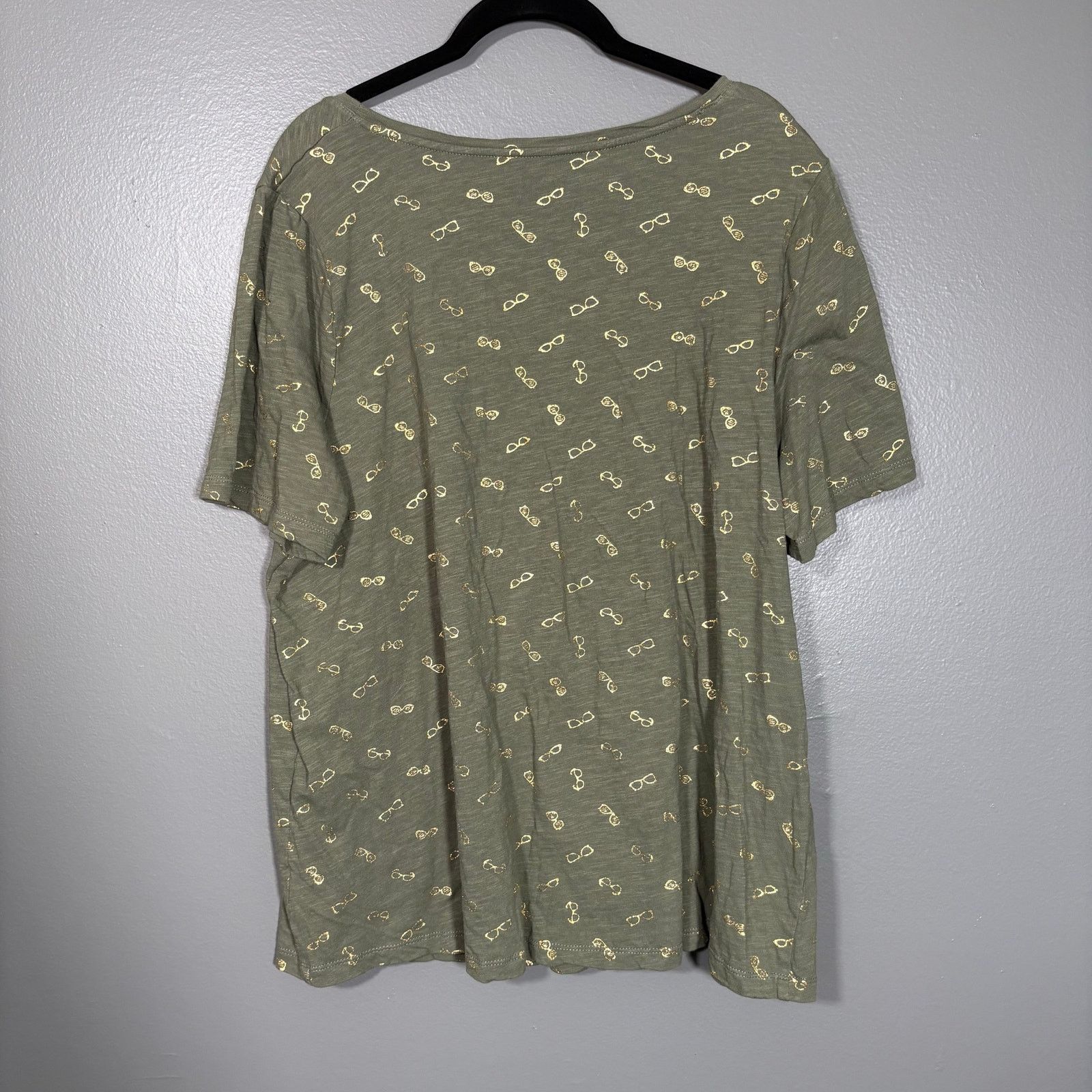 Other Catherines Army Green & Gold Glasses Novelty T-Shirt Size XL / US 12-14 / IT 48-50 - 6 Thumbnail