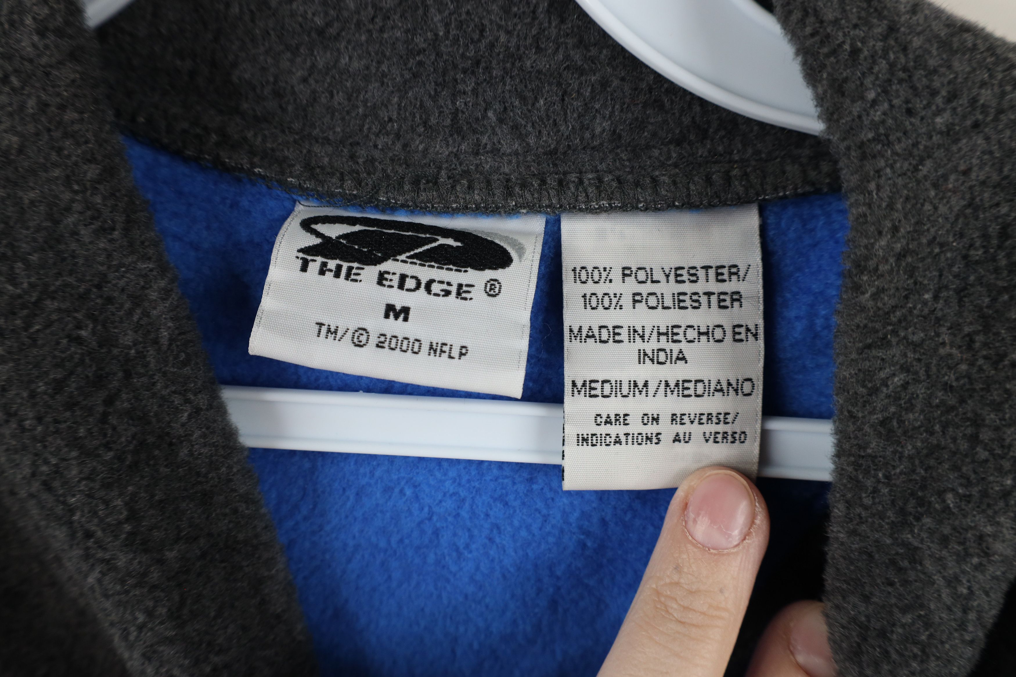 Vintage Deadstock Vintage Y2K 2000 V-Neck Fleece Sweater Gray Size US M / EU 48-50 / 2 - 6 Thumbnail