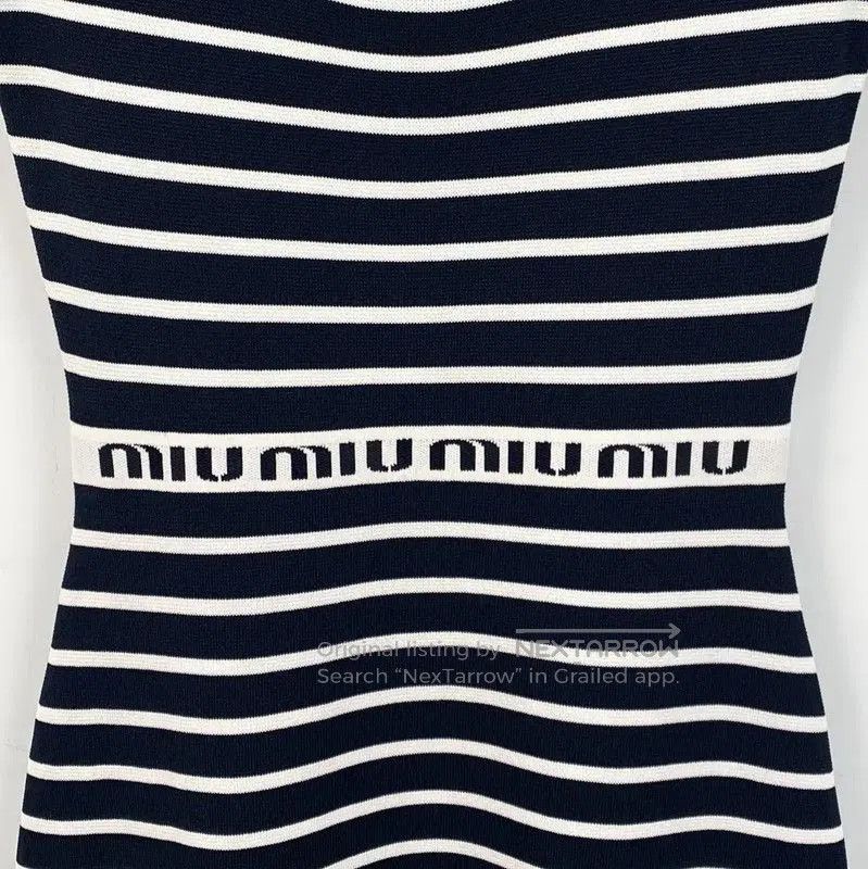Miu Miu Miu Miu Striped Short Sleeve Dress . Size S / US 4 / IT 40 - 3 Thumbnail