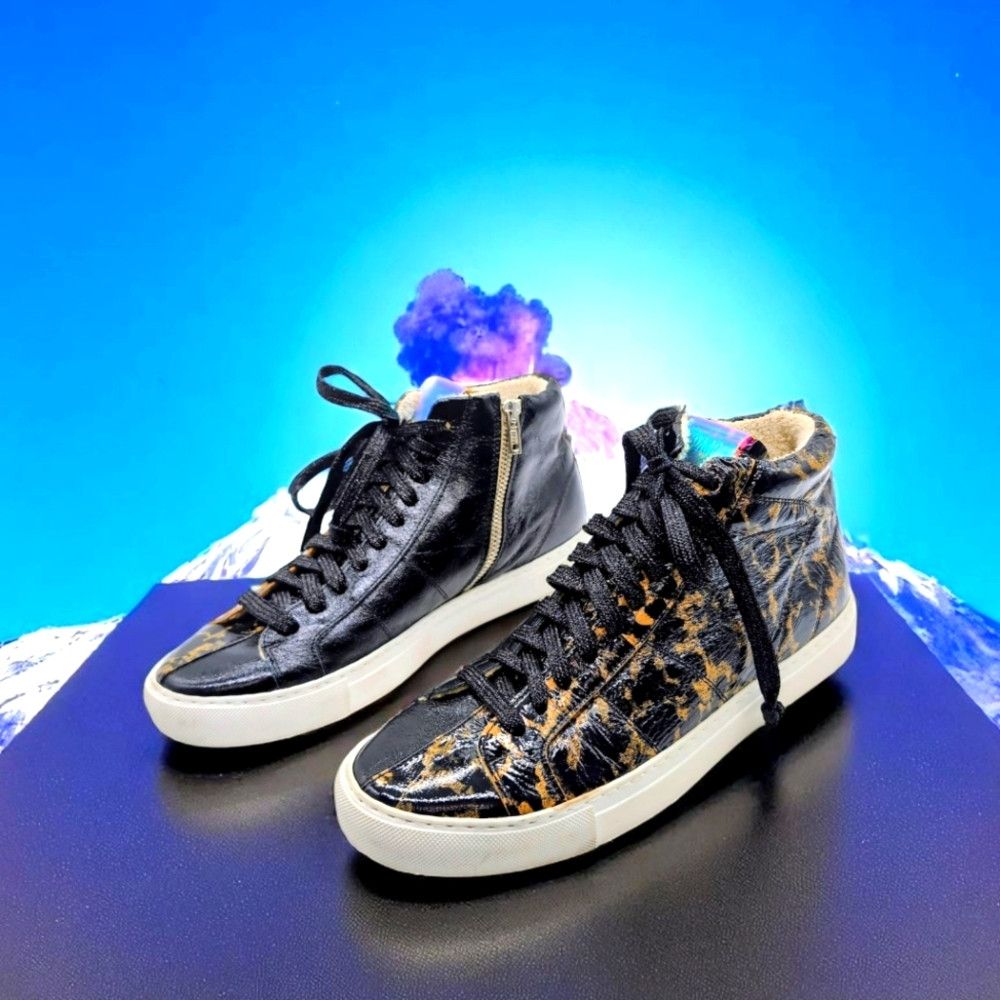 P448 P448 OOP Celebrity Skate Sz 10.5 Black and Gold Leopard Hig Size US 10.5 / IT 40.5 - 1 Thumbnail
