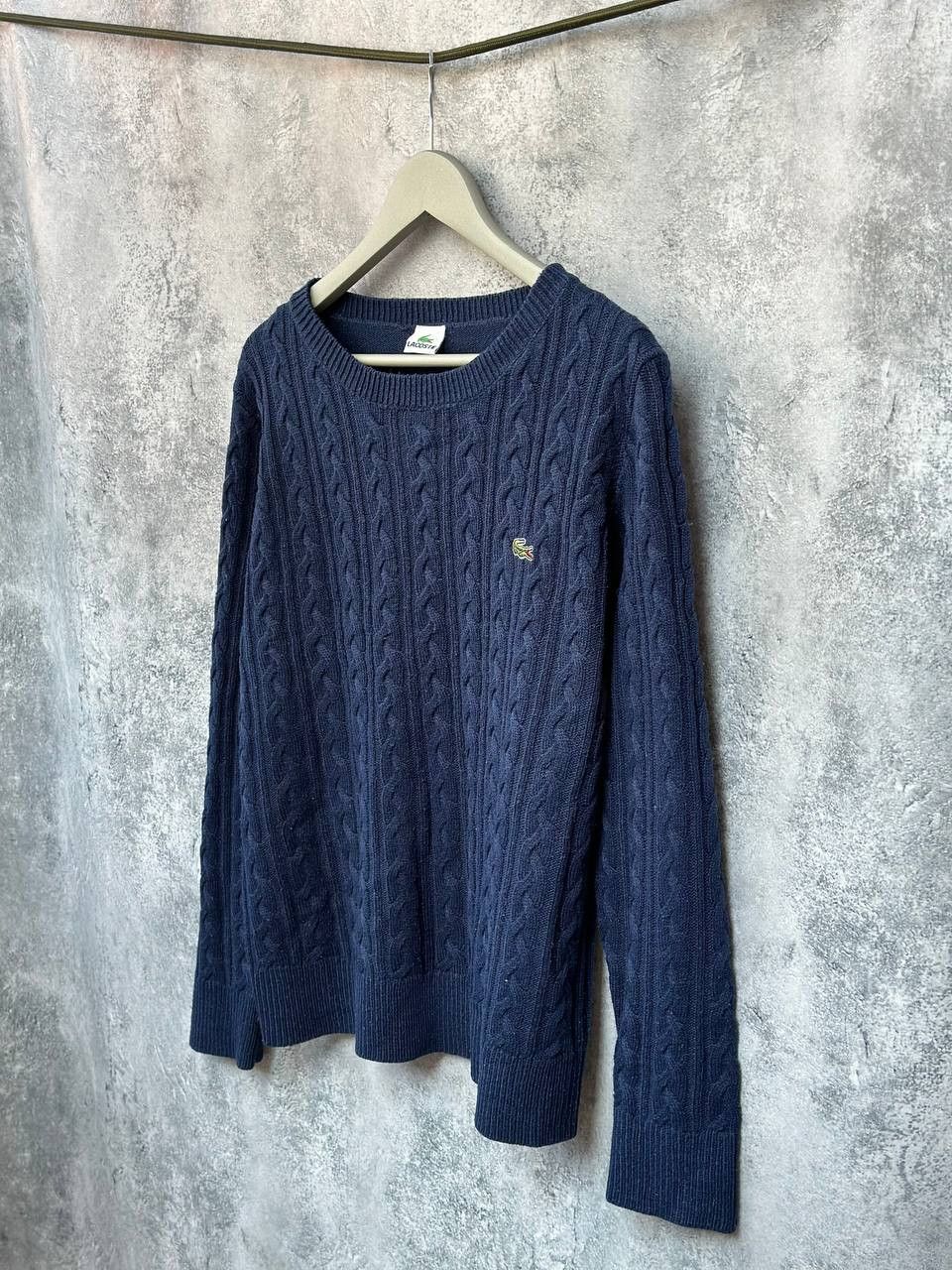 Lacoste Lacoste Cable Knit Acrylic Sweater Navy Old Money Vintage Size US L / EU 52-54 / 3 - 1 Thumbnail
