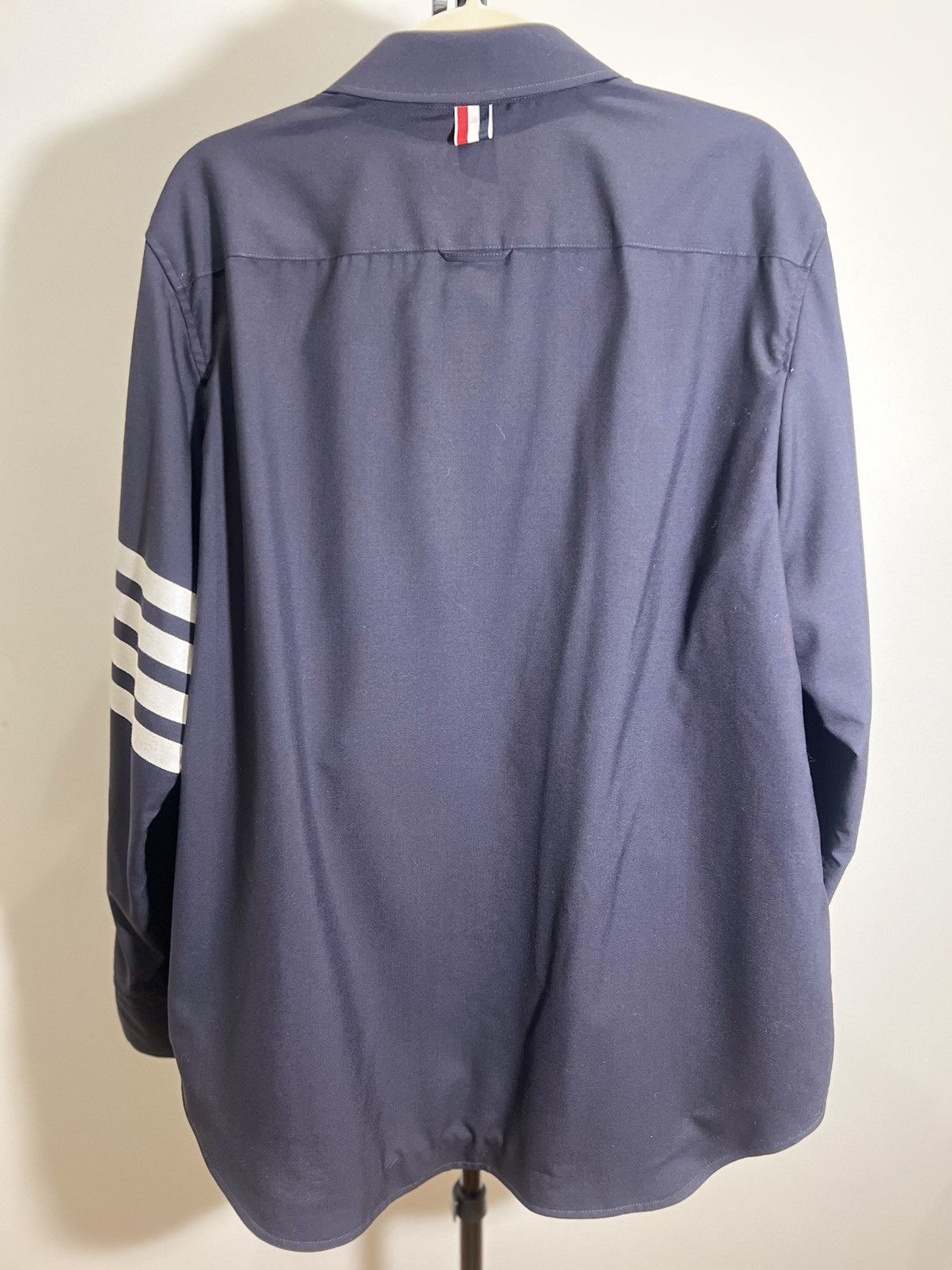 Thom Browne Thom Browne Navy 4-Bar Shirt Jacket Size 2 / M Size US M / EU 48-50 / 2 - 6 Thumbnail