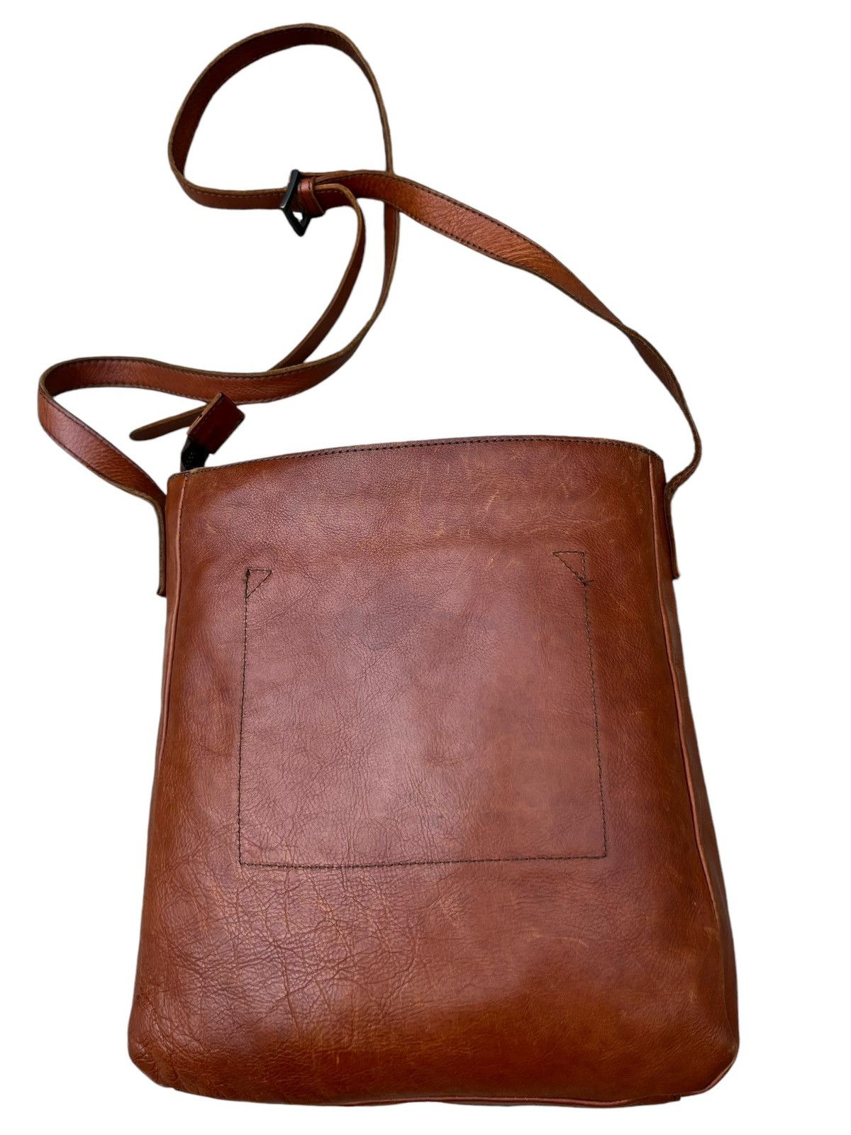 Leather Vintage Turkuabo Japan Faded Patina Leather Sling Bag Size ONE SIZE - 9 Thumbnail