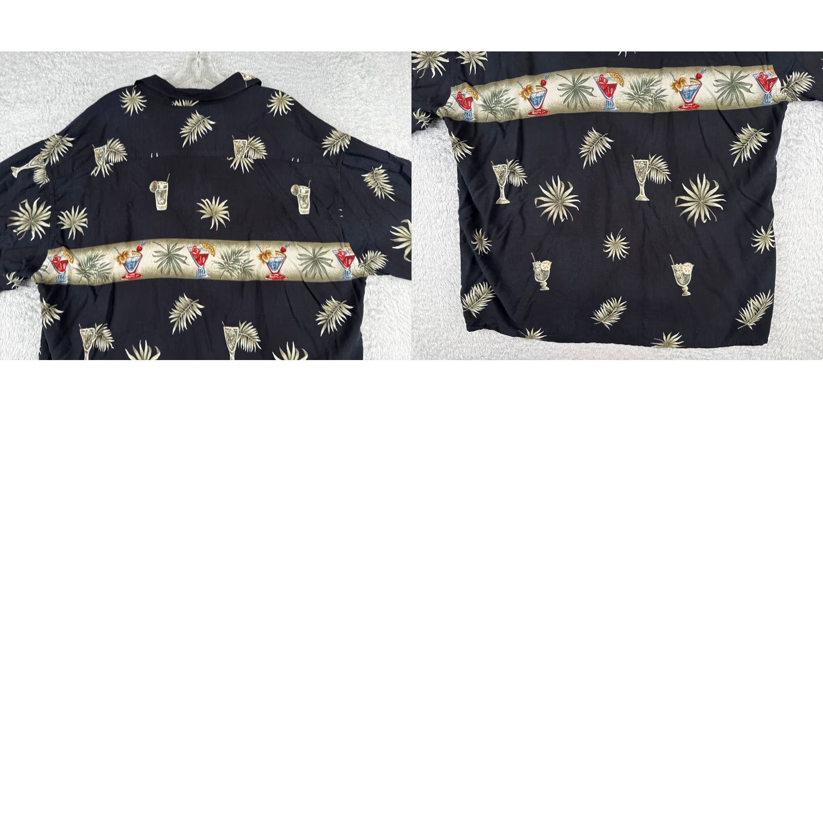 Pierre Cardin Pierre Cardin Shirt Adult 2XL XXL Black Floral Hawaiian 100% Rayon Button-Up Cocktails Size US XXL / EU 58 / 5 - 9 Thumbnail