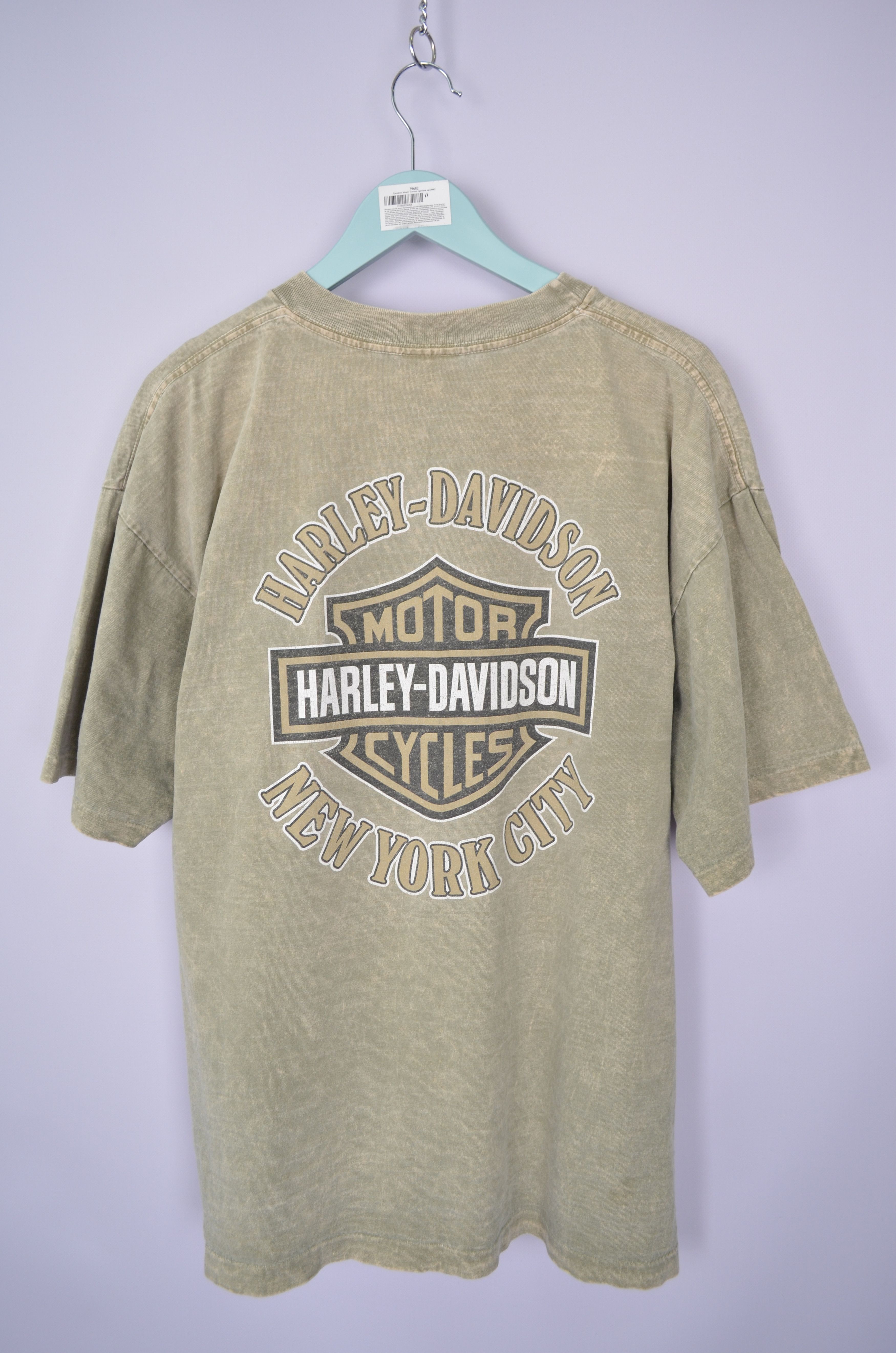 Harley Davidson × Vintage Harley Davidson Khaki Big Logo T Shirt Sz L 2004 Made in USA Size US L / EU 52-54 / 3 - 6 Thumbnail