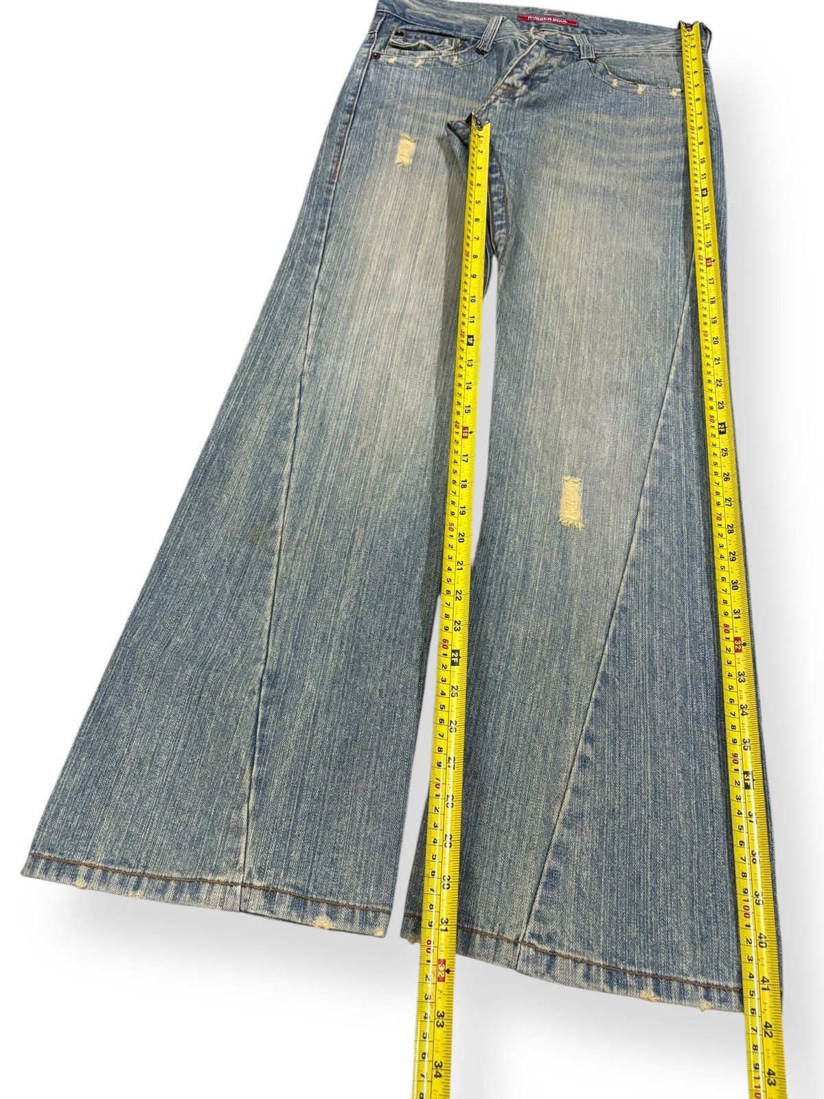 Tornado Mart Vintage Japanese Brand Rusty Mud Wash Flare Distressed Jeans Size US 31 - 11 Thumbnail