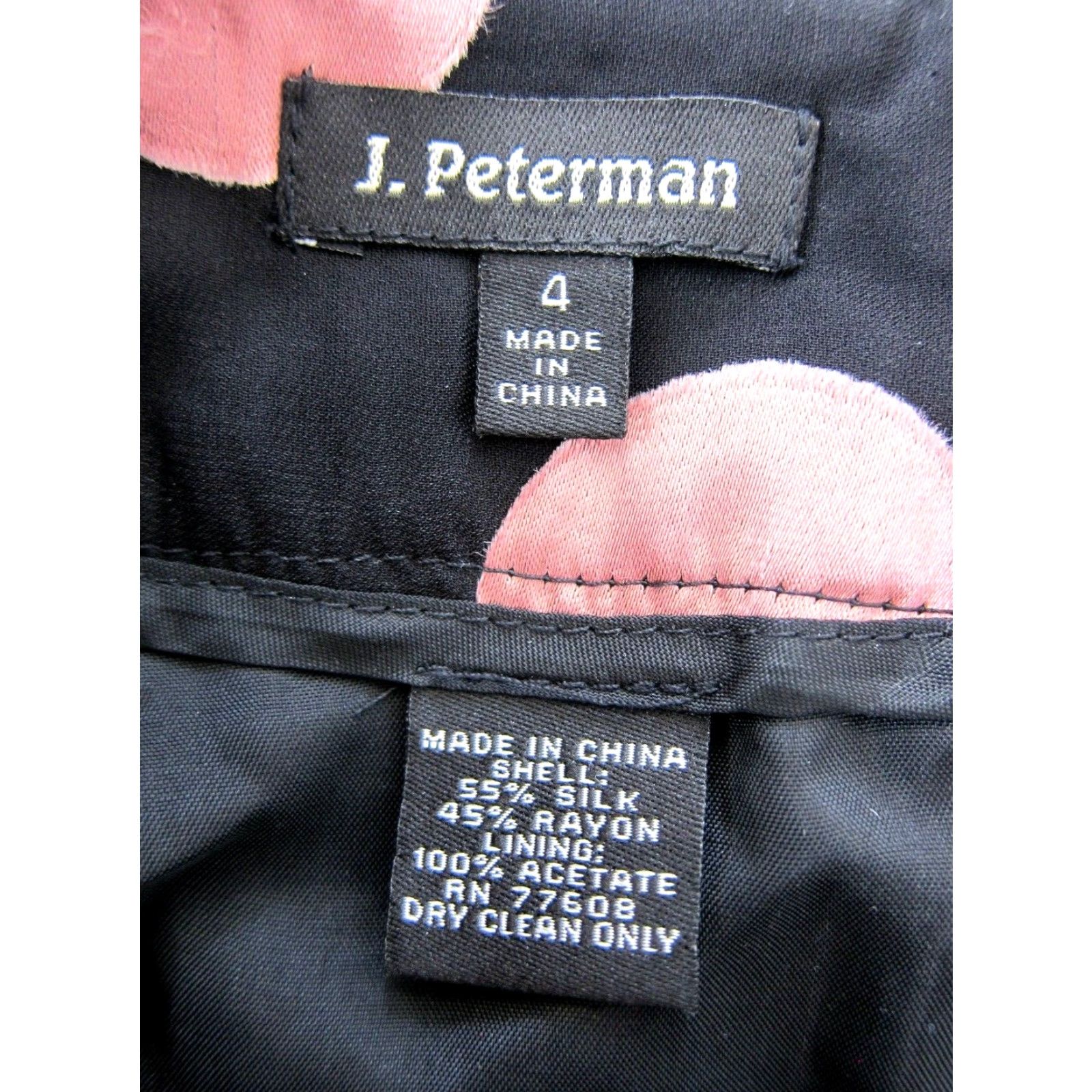 Vintage J. Peterman Silk Pink Black Polka Dot A-Line Pleated Knee Length Skirt Women 4 Size 27" / US 4 / IT 40 - 4 Thumbnail