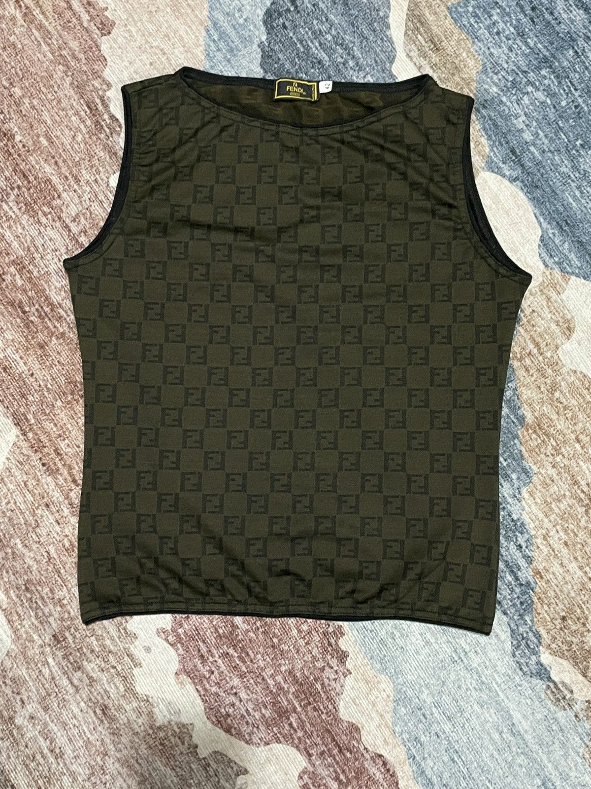 Fendi Fendi Monogram Luxury Iconic Retro Vintage 80/90s Tank Tops Size M / US 6-8 / IT 42-44 - 18 Thumbnail