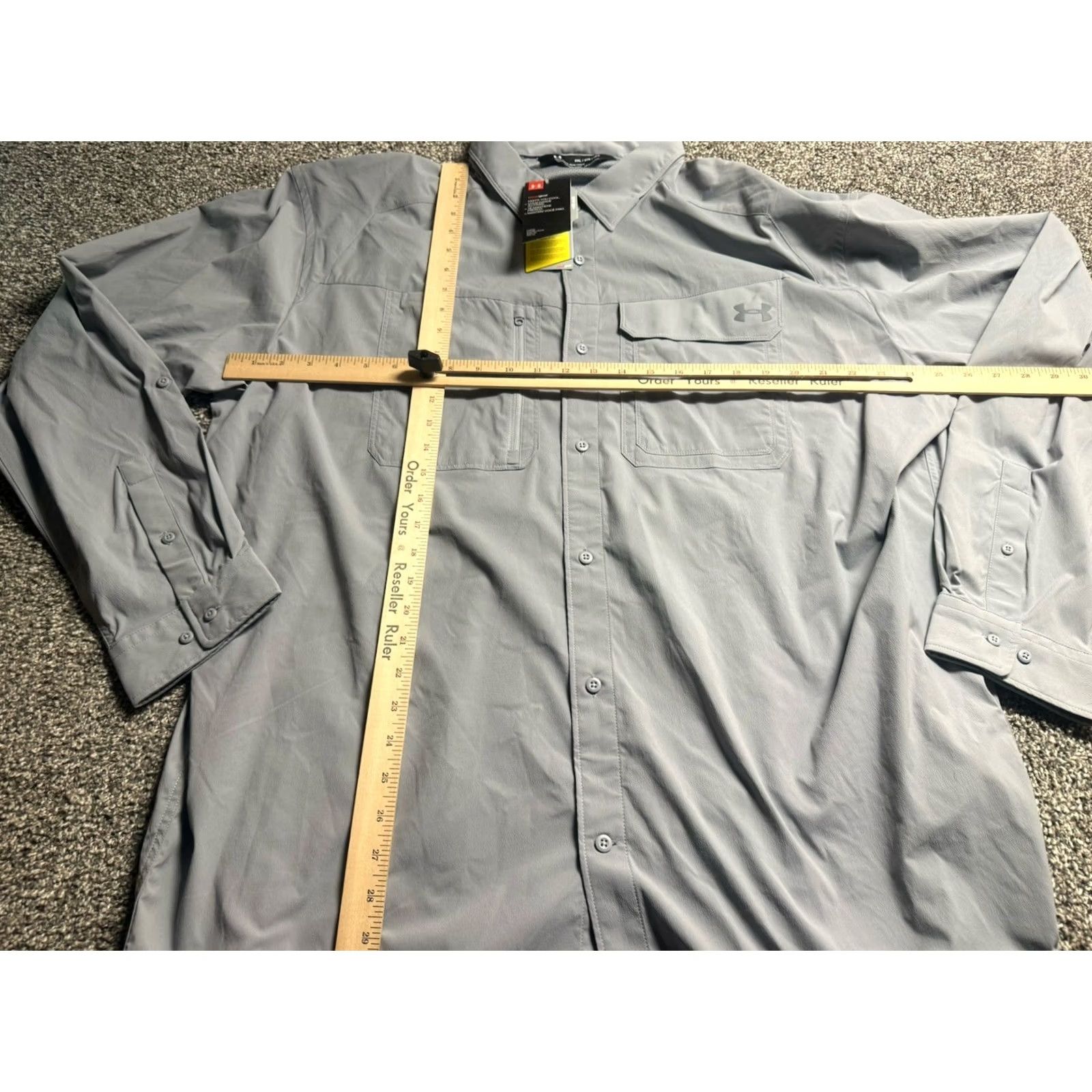 Under Armour VINTAGE: Under Armour Vented Shirt Mens 3XL Gray HeatGear Loose Outdoor Button Up NEW Size US XXL / EU 58 / 5 - 3 Thumbnail