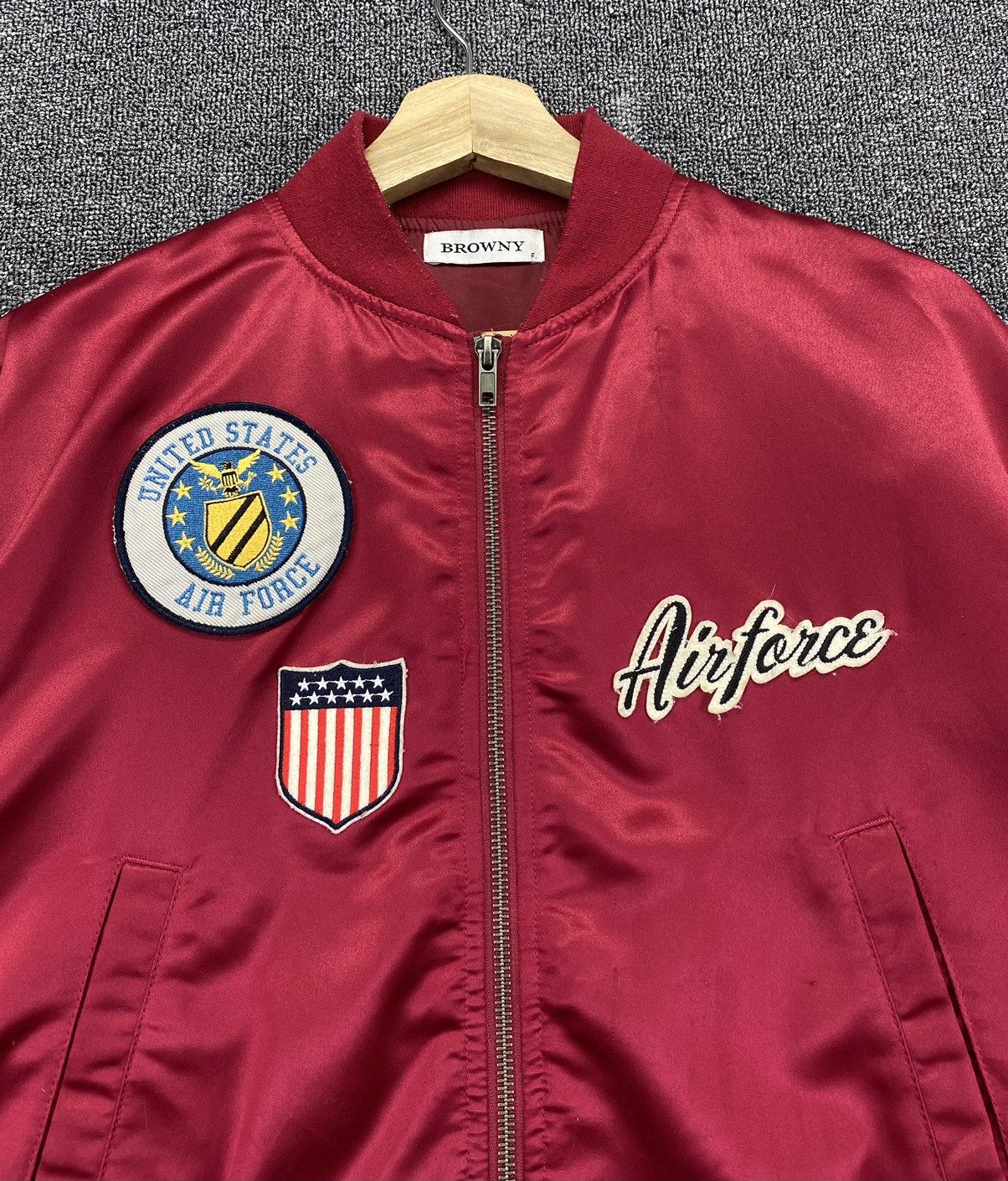 Japanese Brand Vintage Browny U.S Air Force Military Red Bomber Jacket Size M / US 6-8 / IT 42-44 - 17 Thumbnail
