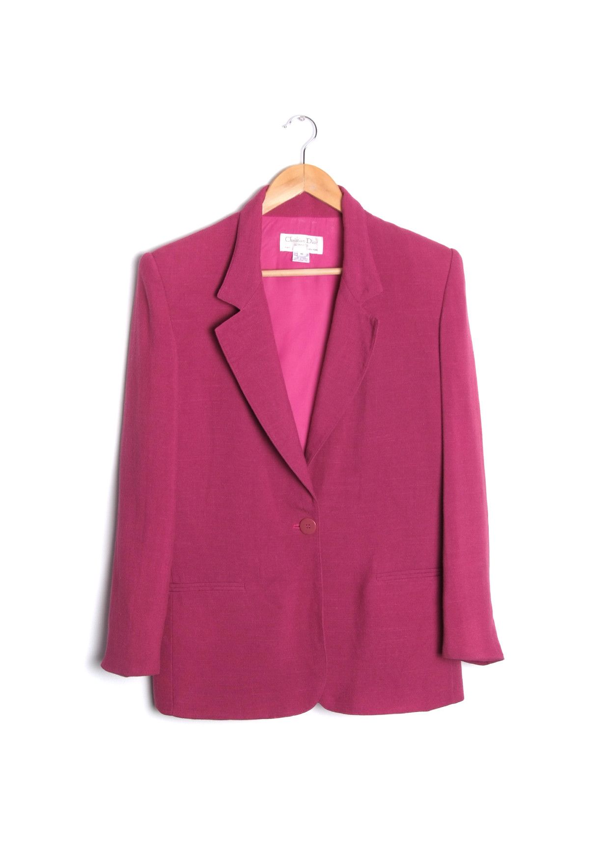 Dior Vintage Christian Dior Crimson Pink Blazer Jacket Size L / US 10 / IT 46 - 2 Thumbnail