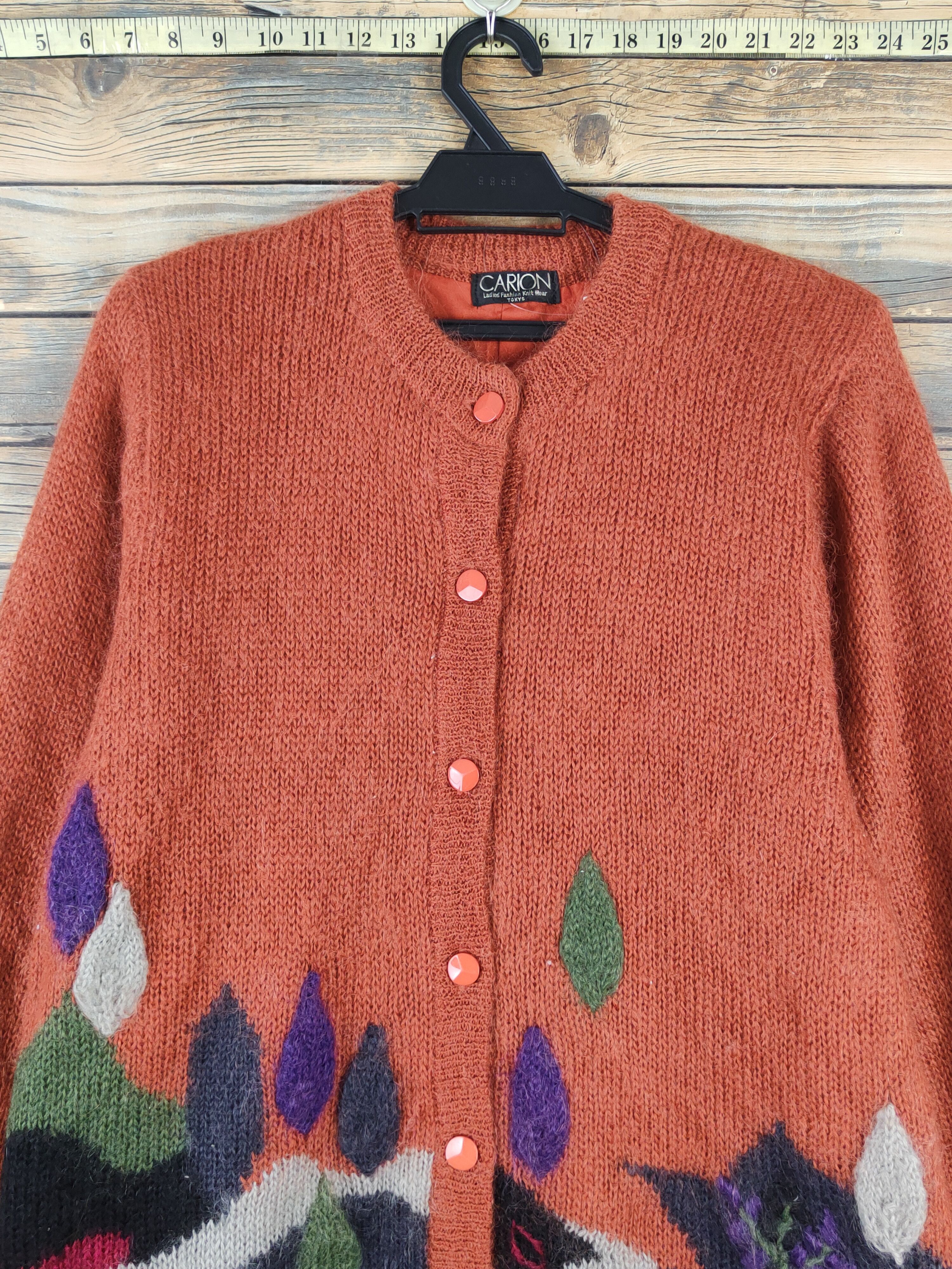 Japanese Brand Carion Dark Orange Knitwear Wool Sweaters #W2139 Size L / US 10 / IT 46 - 2 Thumbnail