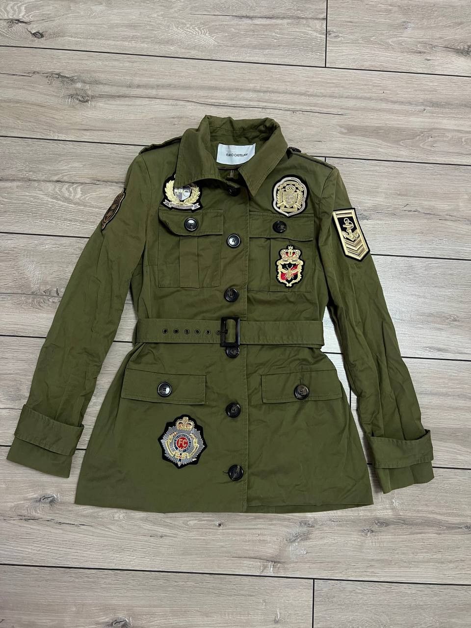 Other Flavio Castellani Military Khaki Patched Shirt Jacket EUR 40 Size S / US 4 / IT 40 - 1 Thumbnail