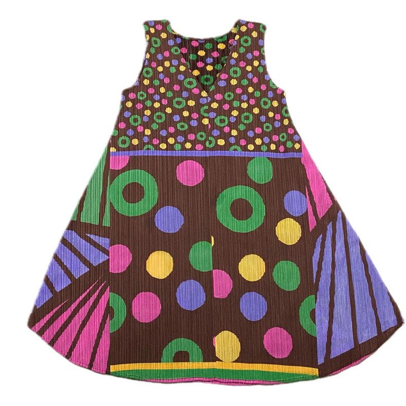 Issey Miyake Issey Miyake size:3 Colorful polka dot donut V-neck dress Size M / US 6-8 / IT 42-44 - 3 Thumbnail
