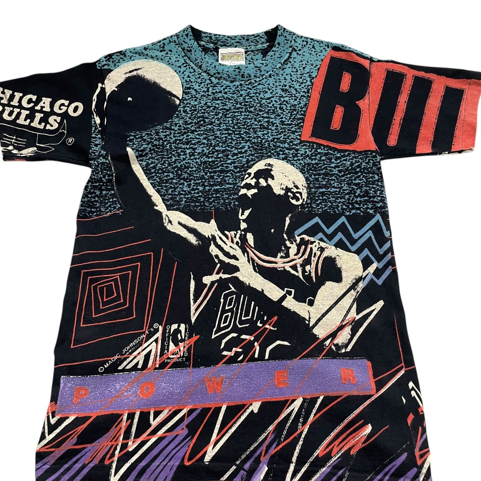NBA VTG 90s CHICAGO BULLS JORDAN AOP MAGIC JOHNSON T'S T-SHIRT Size US M / EU 48-50 / 2 - 4 Thumbnail