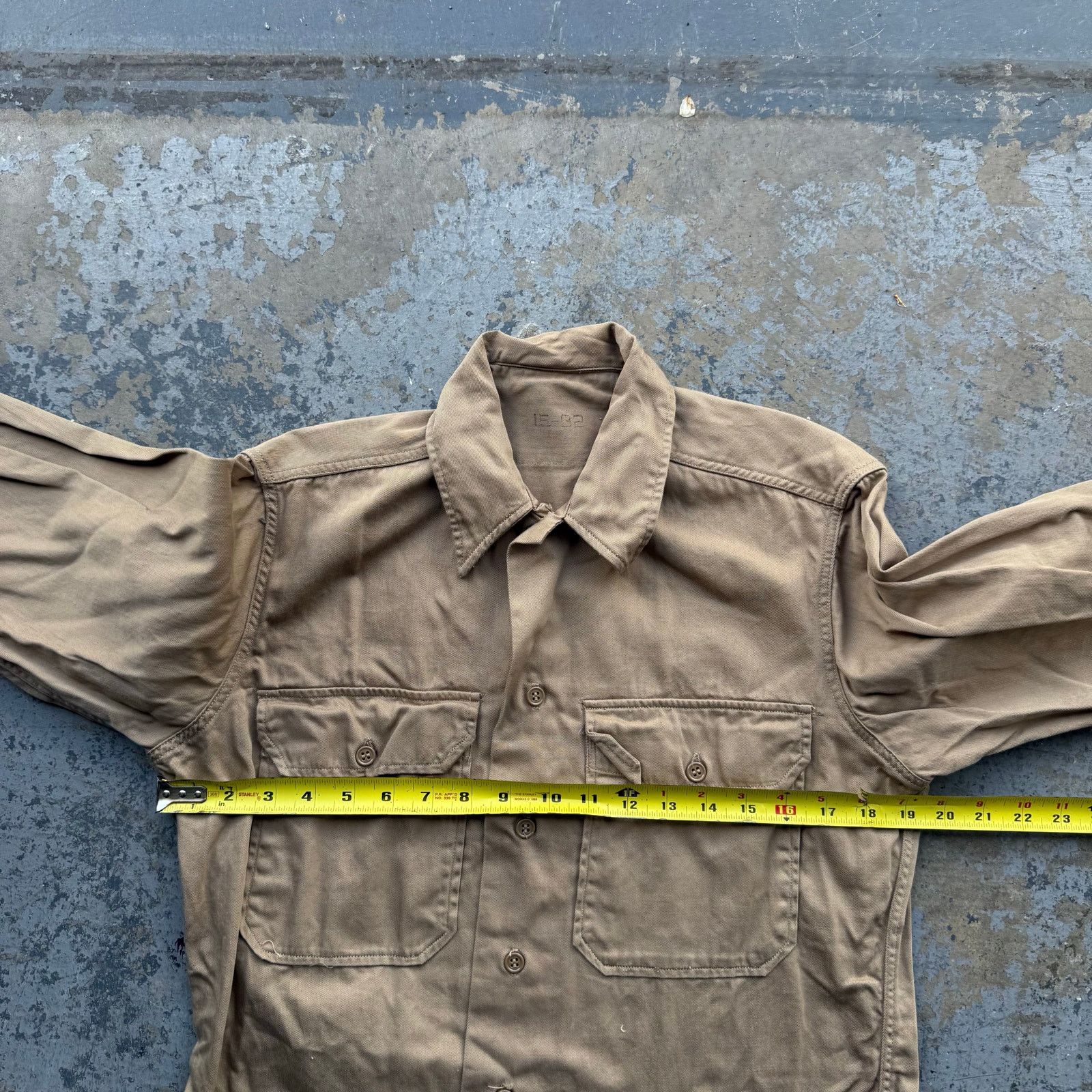 Vintage Vintage 1950s US Army Poplin Khaki Shirt Mens Size US M / EU 48-50 / 2 - 5 Thumbnail