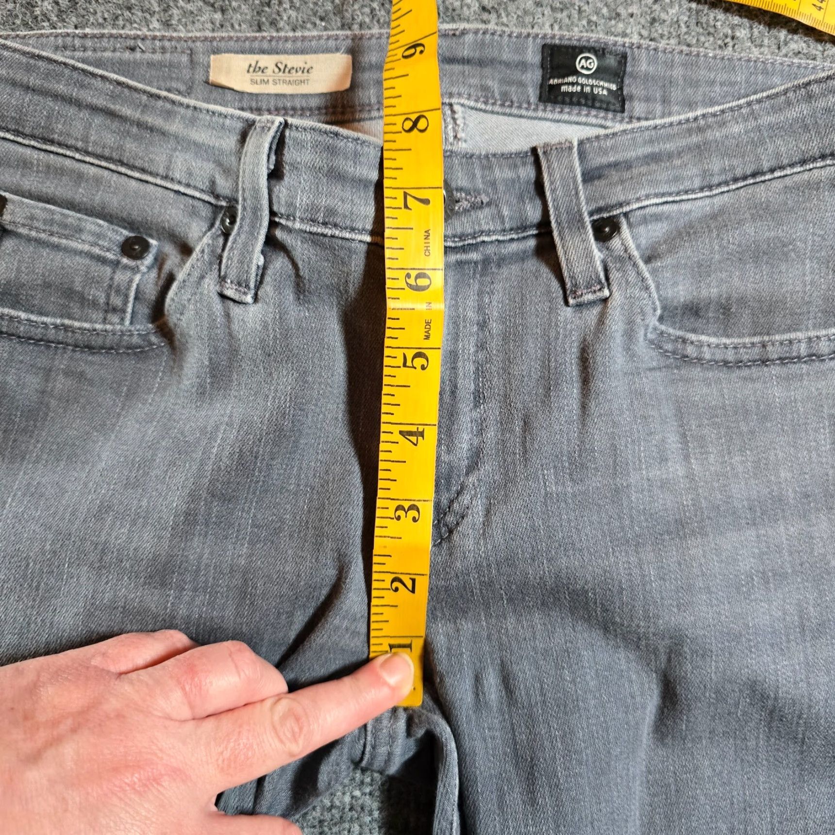 Vintage AG Adriano Goldschmied Jeans Women Slim The Stevie Straight Distressed Gray 26 Denim Cotton Polyester PANTS Regular Size 26 Women Size 26" / US 2 / IT 38 - 7 Thumbnail