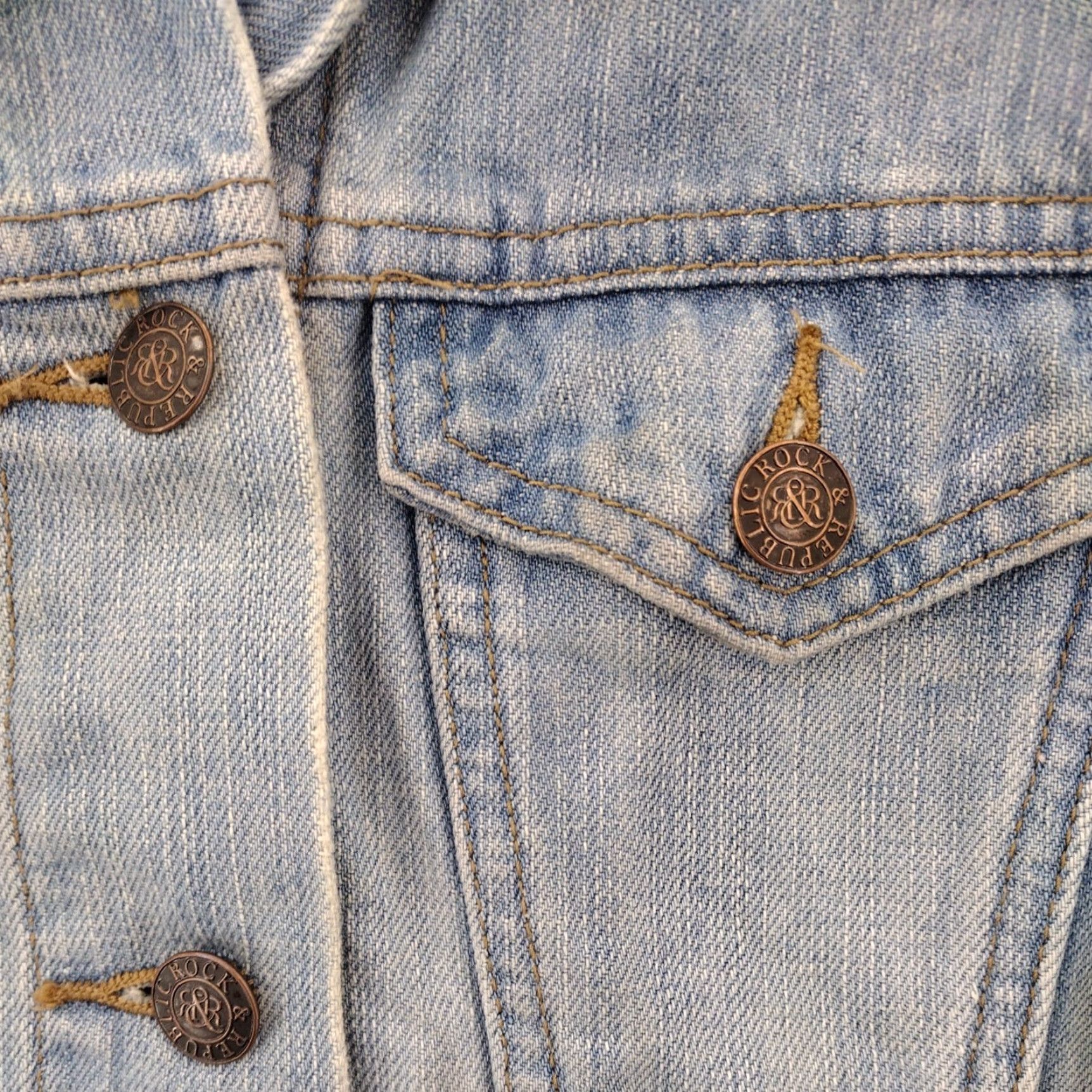 Vintage VINTAGE Rock & Republic Vest Women's XS Studded Collar Denim Blue Grunge Rockabilly Size XS / US 0-2 / IT 36-38 - 2 Thumbnail