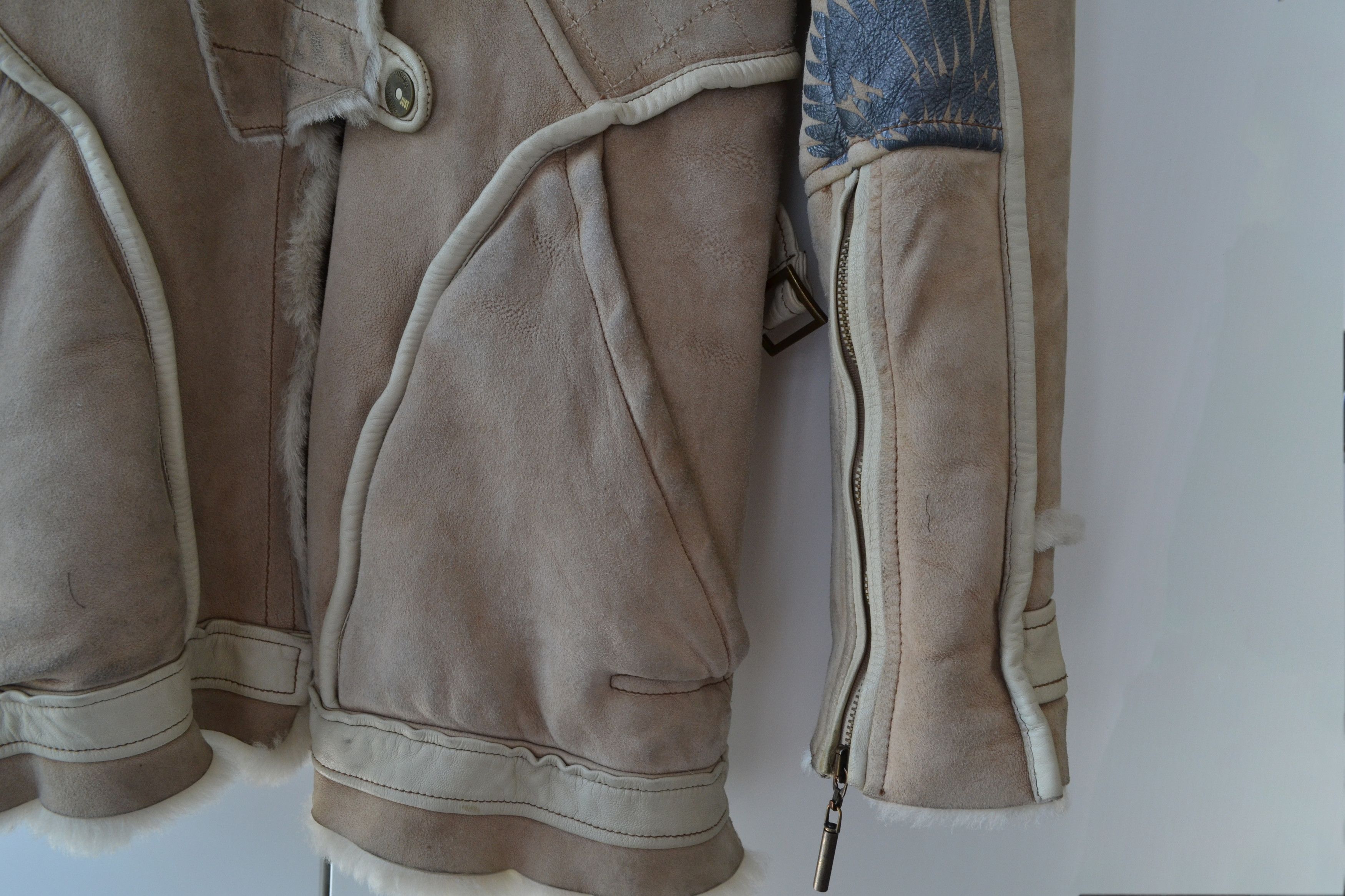 Roberto Cavalli ROBERTO CAVALLI Shearling Jacket Leather Fur Beige Size M / US 6-8 / IT 42-44 - 8 Thumbnail