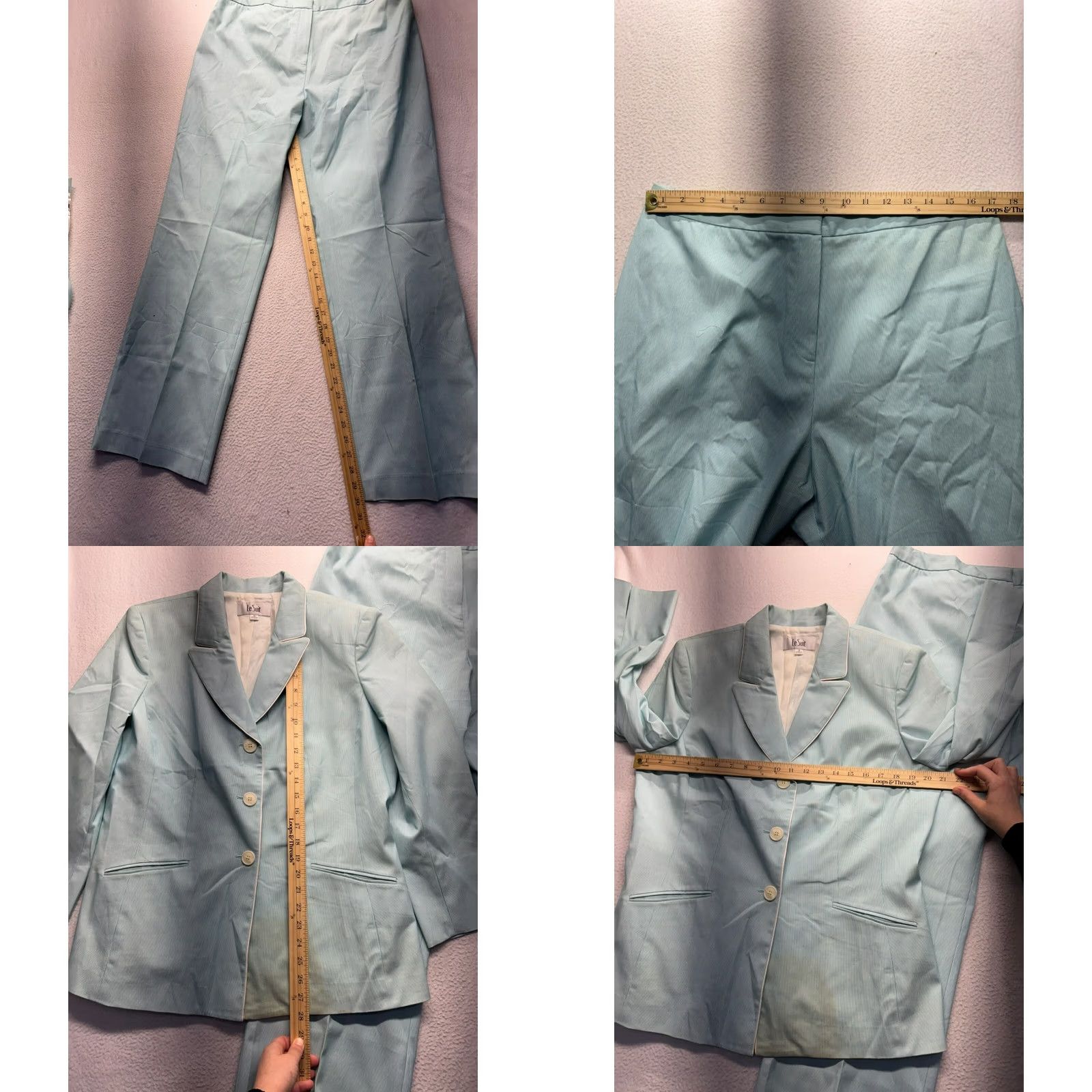 Vintage VINTAGE Le Suit 2 Piece Suit Set Women’s 14 Blue Pant Suit Womens Mens? (Oops) Size XL / US 12-14 / IT 48-50 - 8 Thumbnail