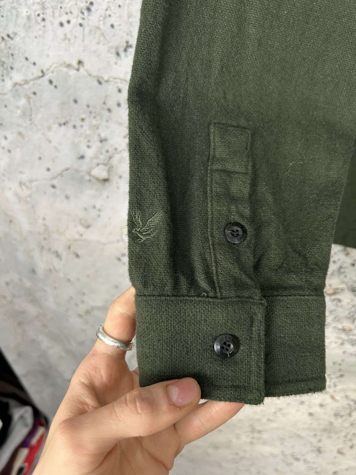 Lyle & Scott Lyle & Scott Green Khaki Shirt Basic Streetwear Size US M / EU 48-50 / 2 - 5 Thumbnail