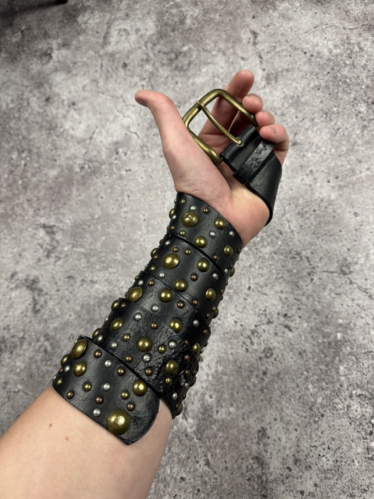 Japanese Brand 00’s NUMBER NINE STYLE STUDDED PEARL RARE Y2K BELT VINTAGE Size ONE SIZE - 1 Thumbnail