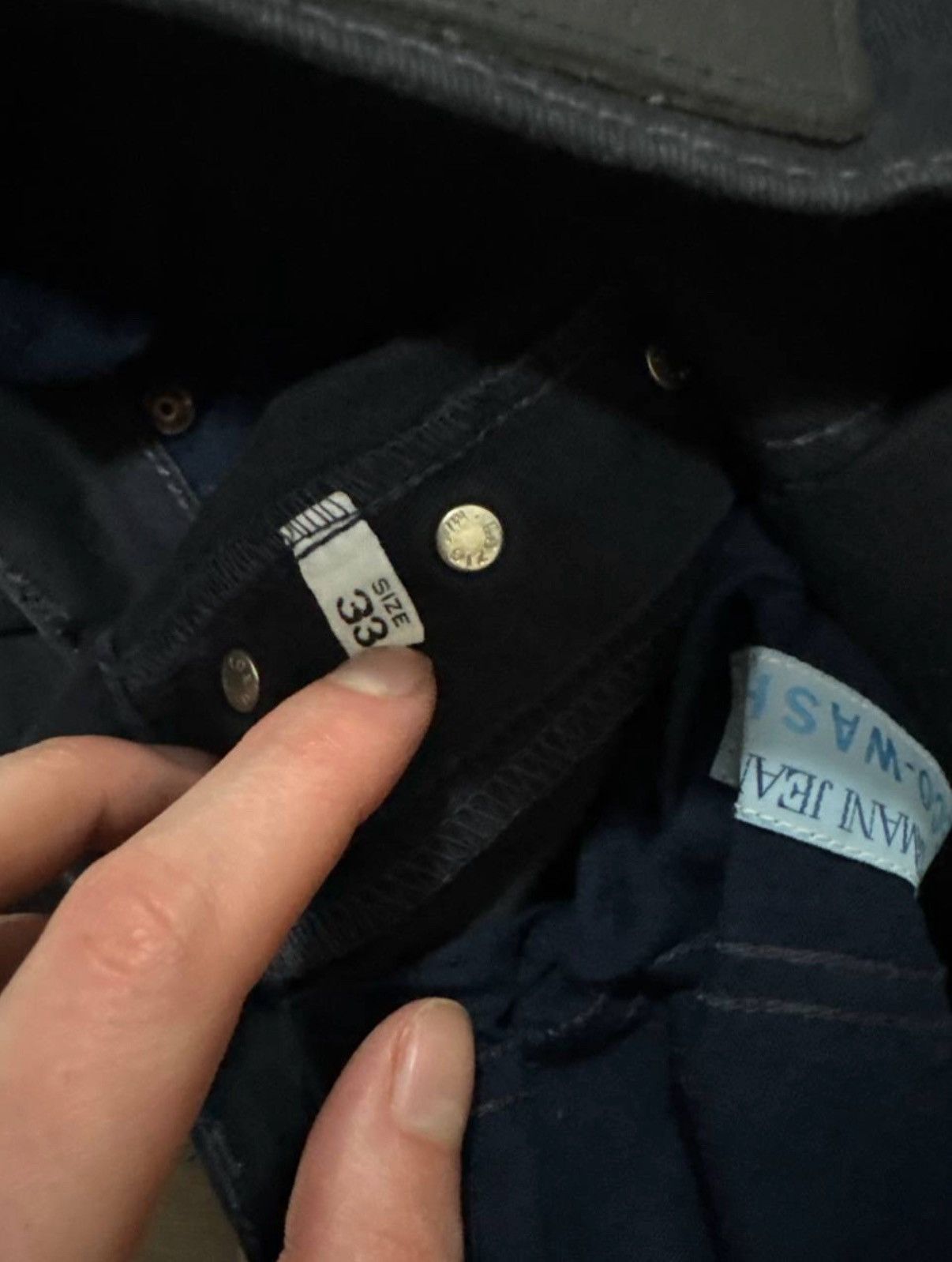 Giorgio Armani Vintage 90s Giorgio Armani Black Denim Jeans Size US 33 - 9 Thumbnail