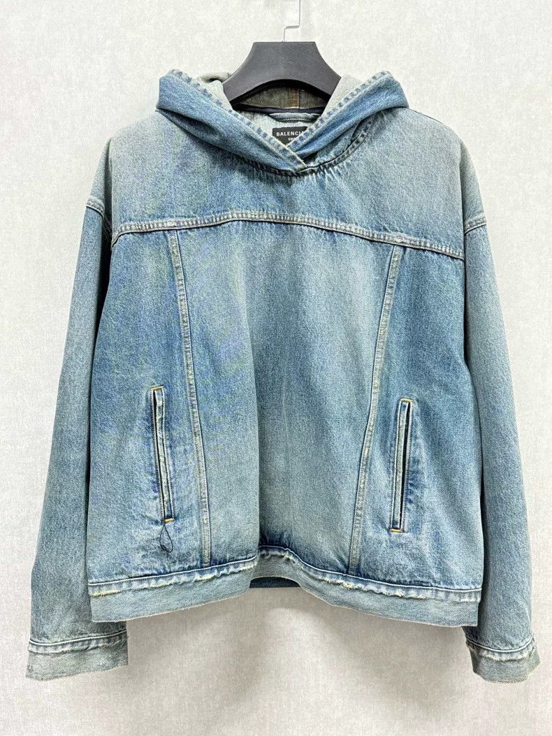 Balenciaga Balenciaga Blizzard Denim Hooded Jacket Size US M / EU 48-50 / 2 - 1 Thumbnail